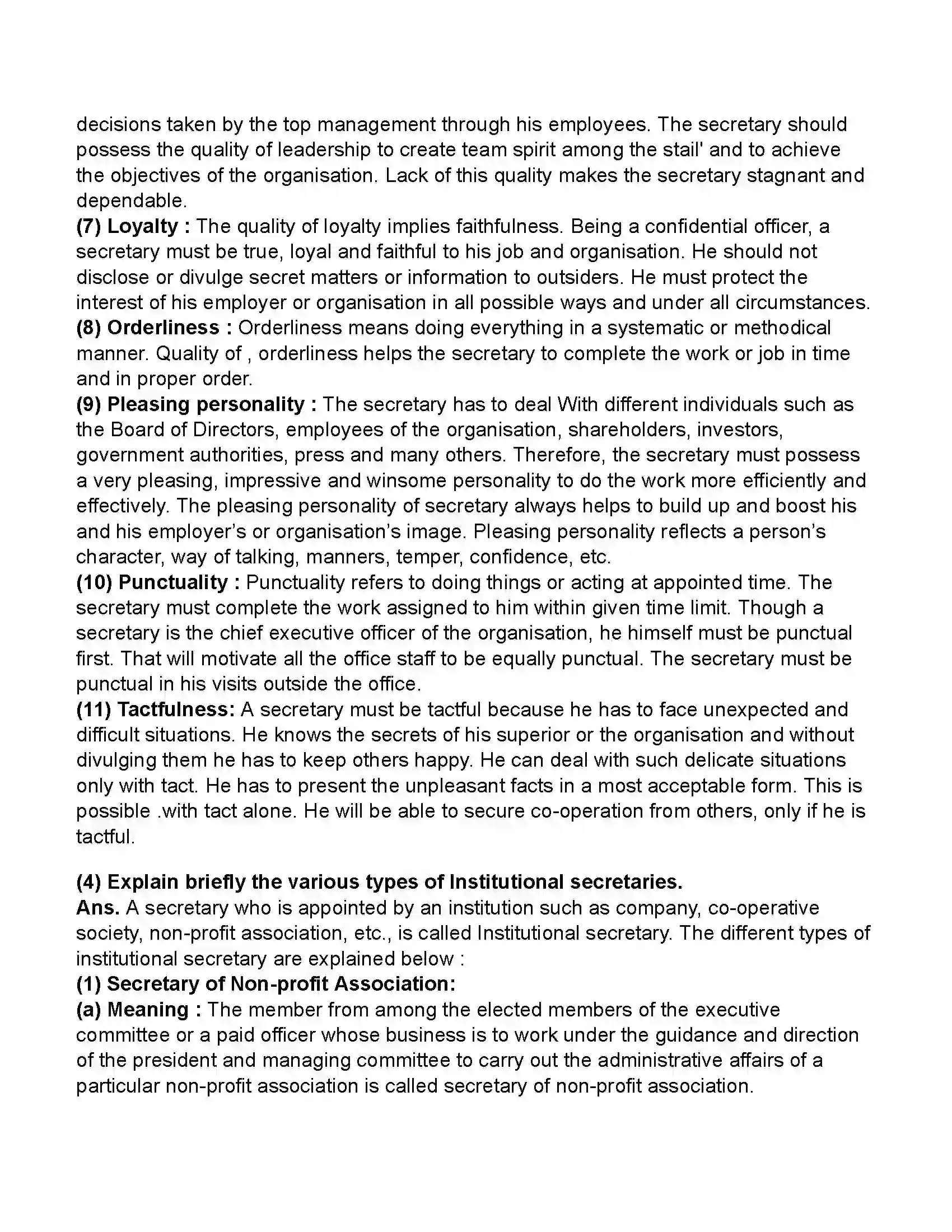 Maharashtra Board Class 11th Secretarial Practice Secretary Revision Note 19