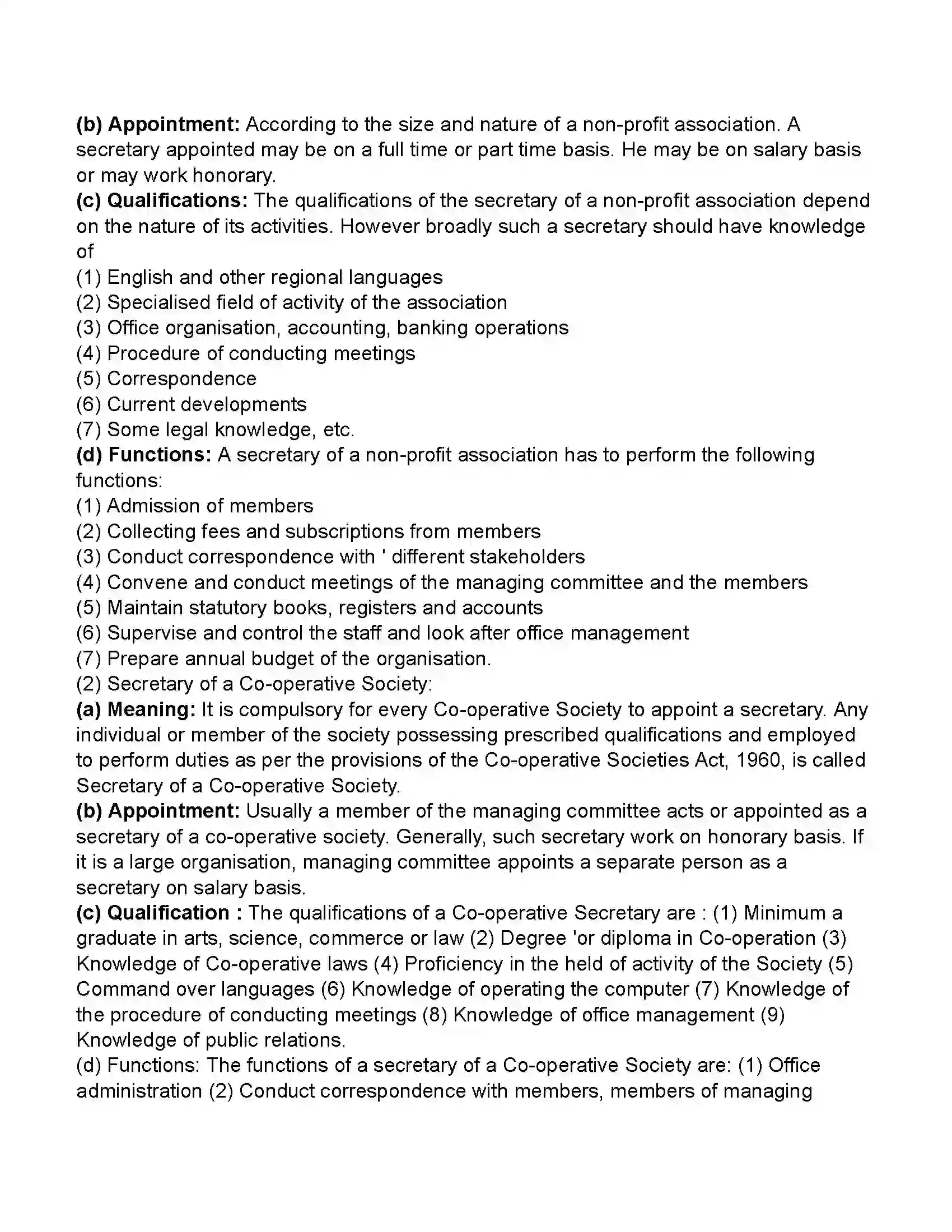 Maharashtra Board Class 11th Secretarial Practice Secretary Revision Note 20