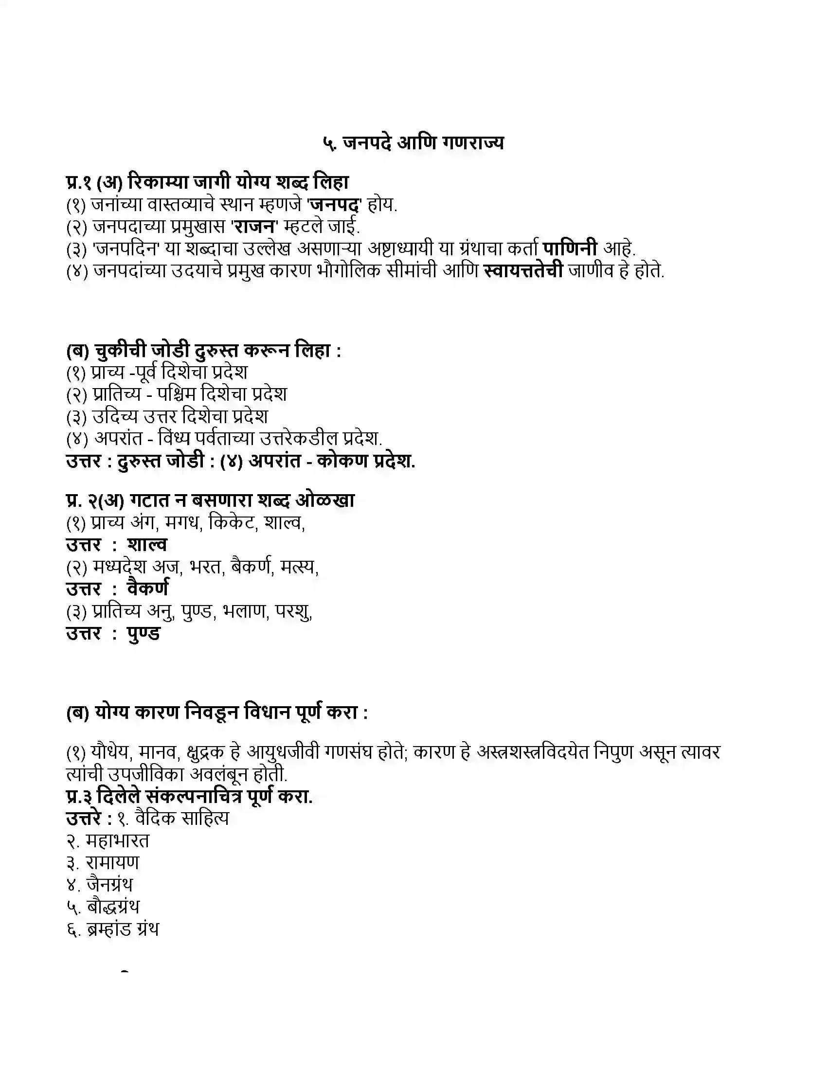 Maharashtra Board Class 11th इतिहास जनपदे आणि गणराज्य Revision Note 1