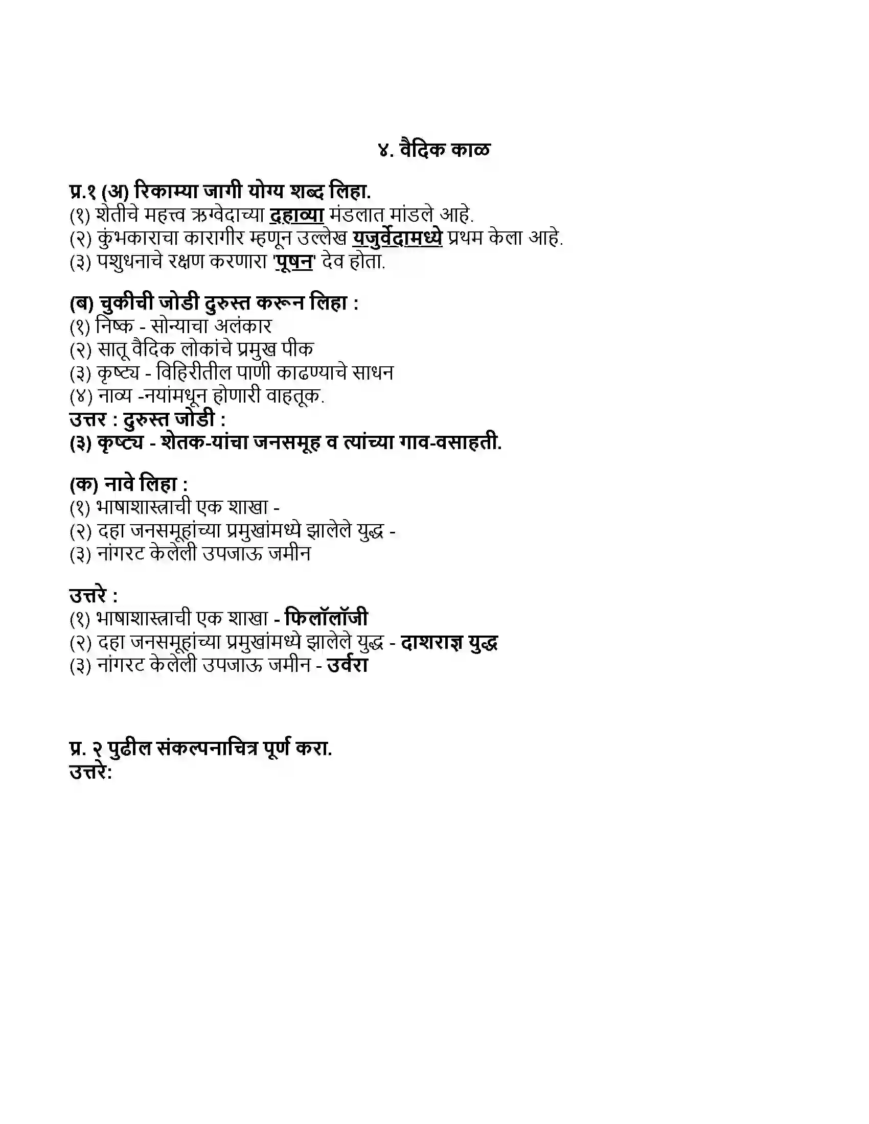 Maharashtra Board Class 11th इतिहास वैदिक काळ Revision Note 1