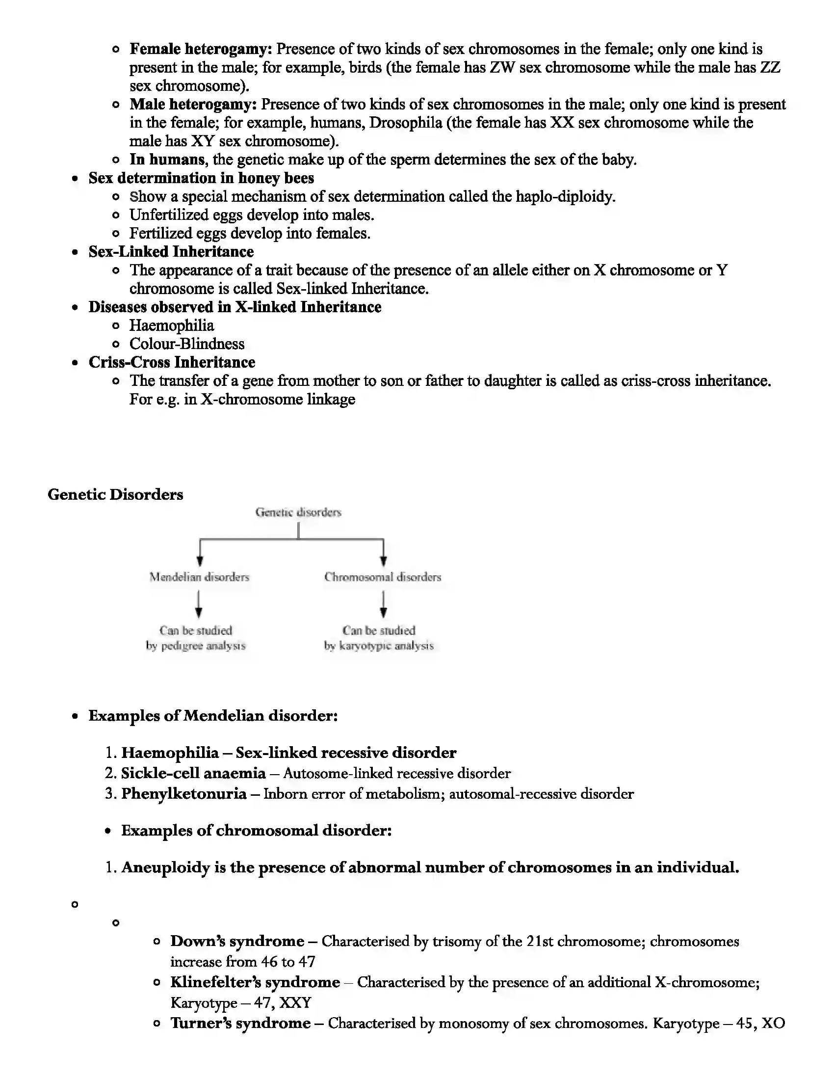 Maharashtra Board Class 12th Biology Chromosomal Basis of Inheritance Revision Note 2