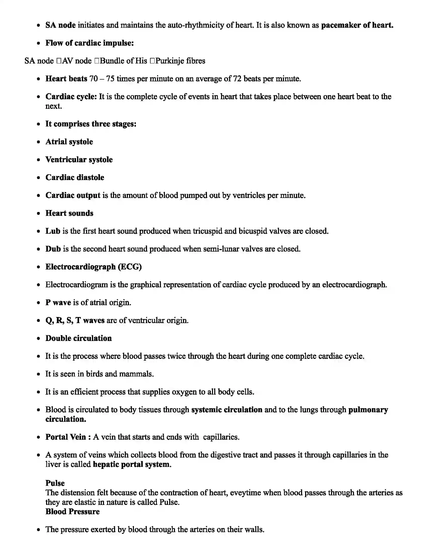 Maharashtra Board Class 12th Biology Circulation Revision Note 5