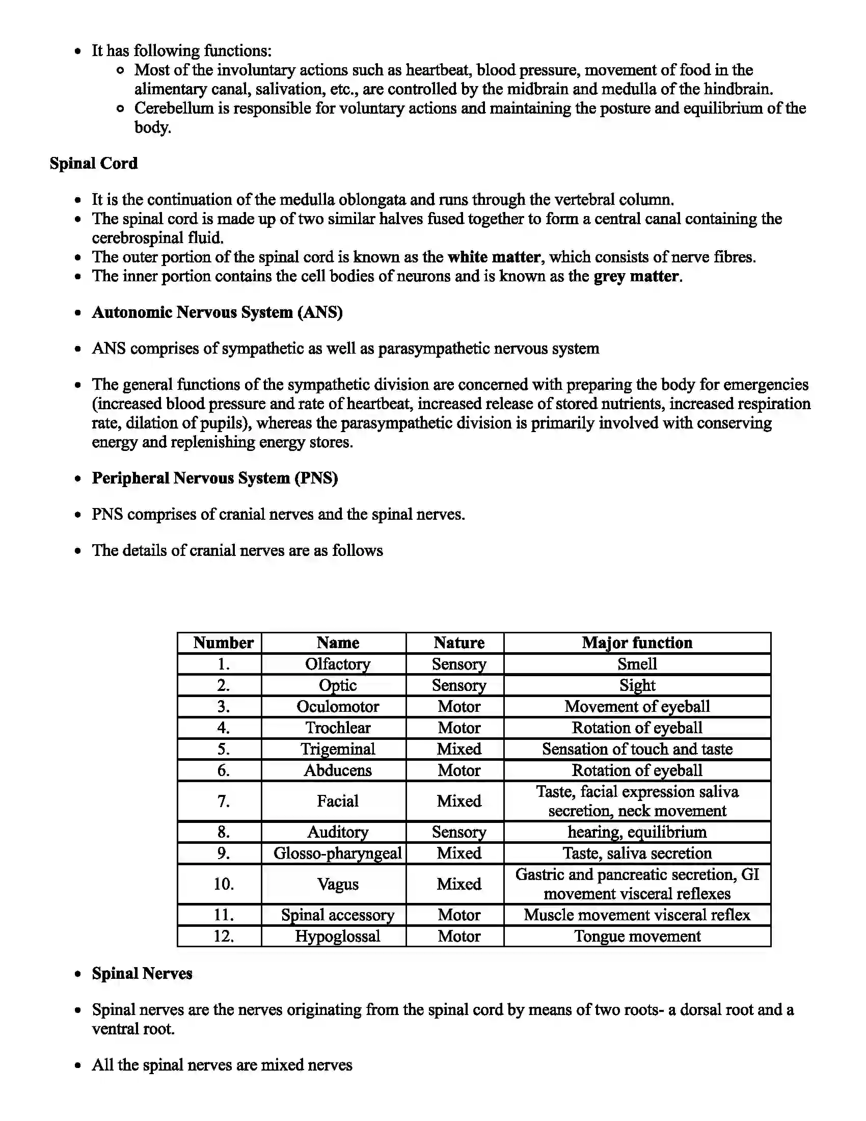 Maharashtra Board Class 12th Biology Control and Co-ordination Revision Note 3