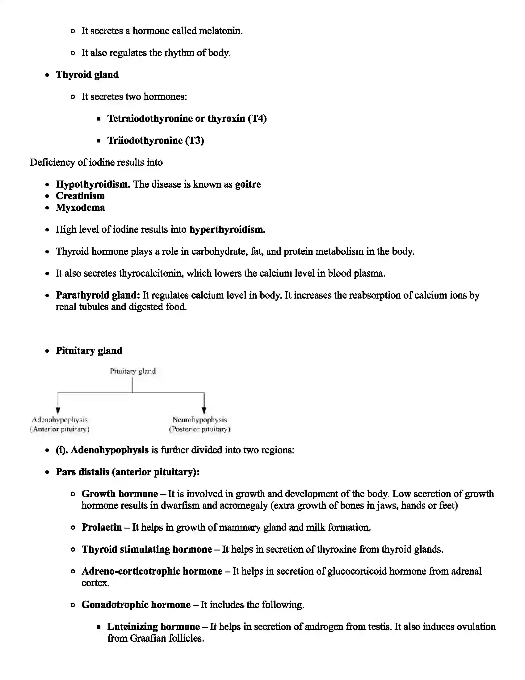 Maharashtra Board Class 12th Biology Control and Co-ordination Revision Note 9