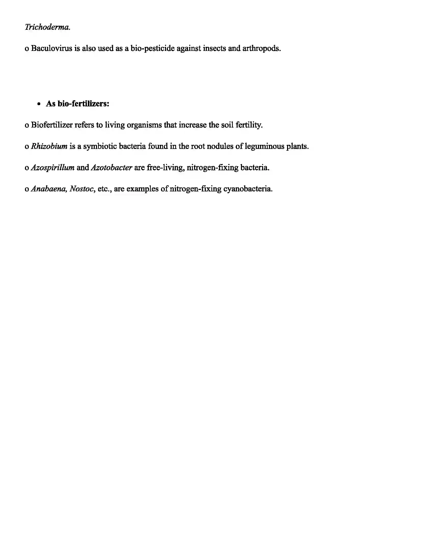 Maharashtra Board Class 12th Biology Microbes in Human Welfare Revision Note 2