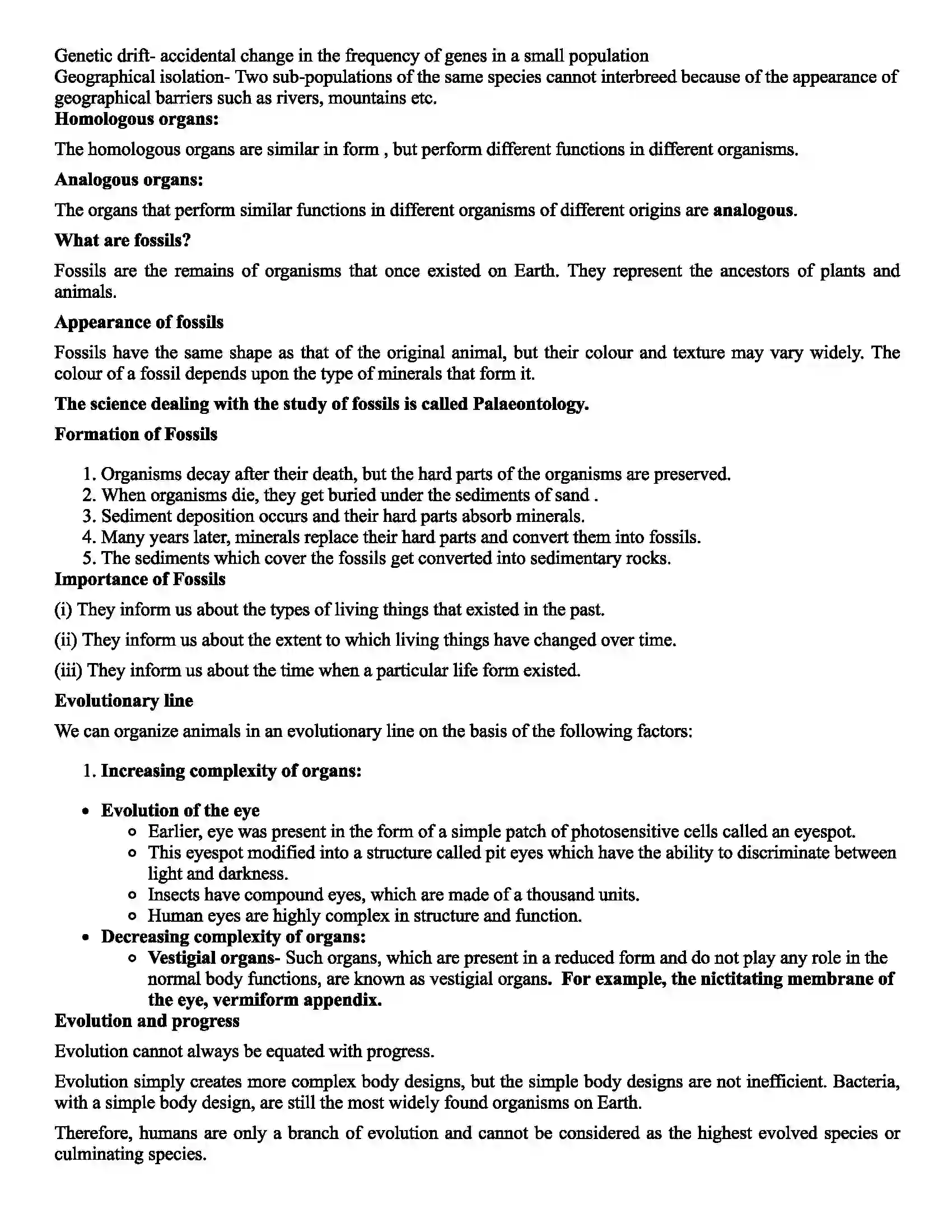 Maharashtra Board Class 12th Biology Origin and Evolution of Life Revision Note 2