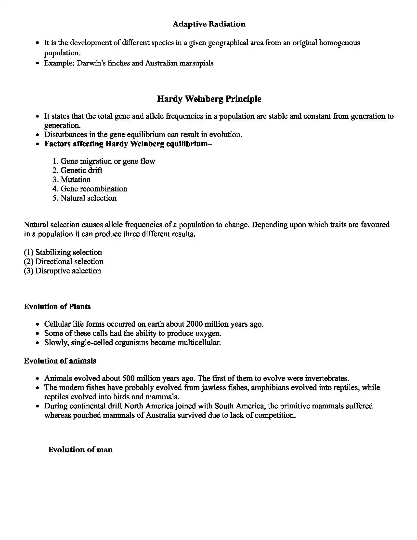 Maharashtra Board Class 12th Biology Origin and Evolution of Life Revision Note 3