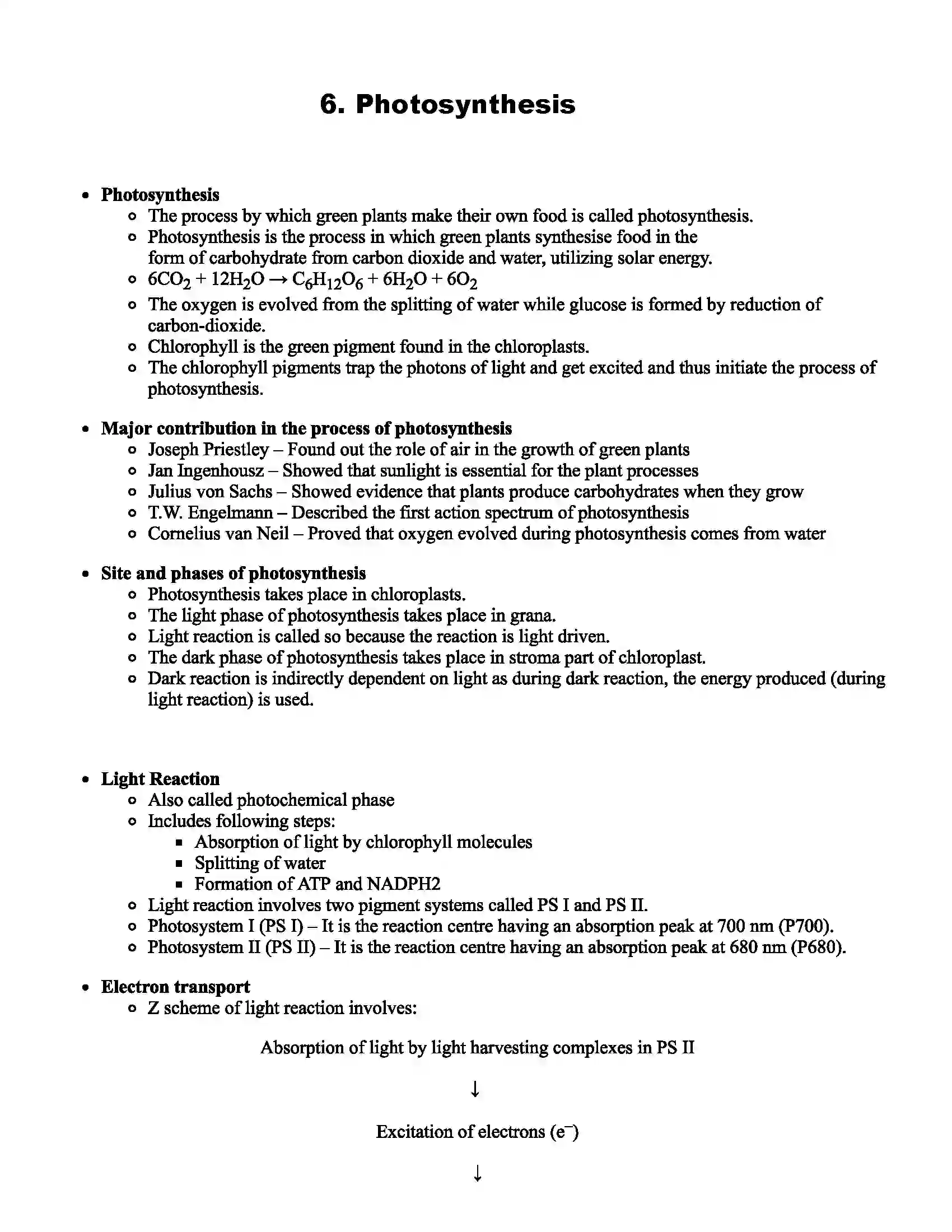 Maharashtra Board Class 12th Biology Photosynthesis Revision Note 1