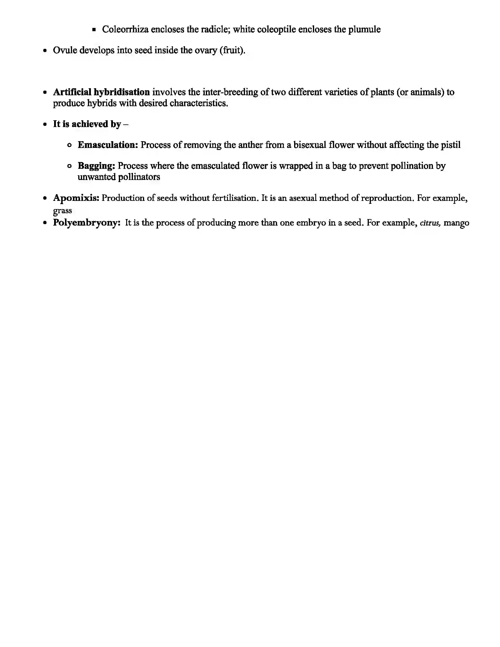 Maharashtra Board Class 12th Biology Reproduction in Plants Revision Note 5