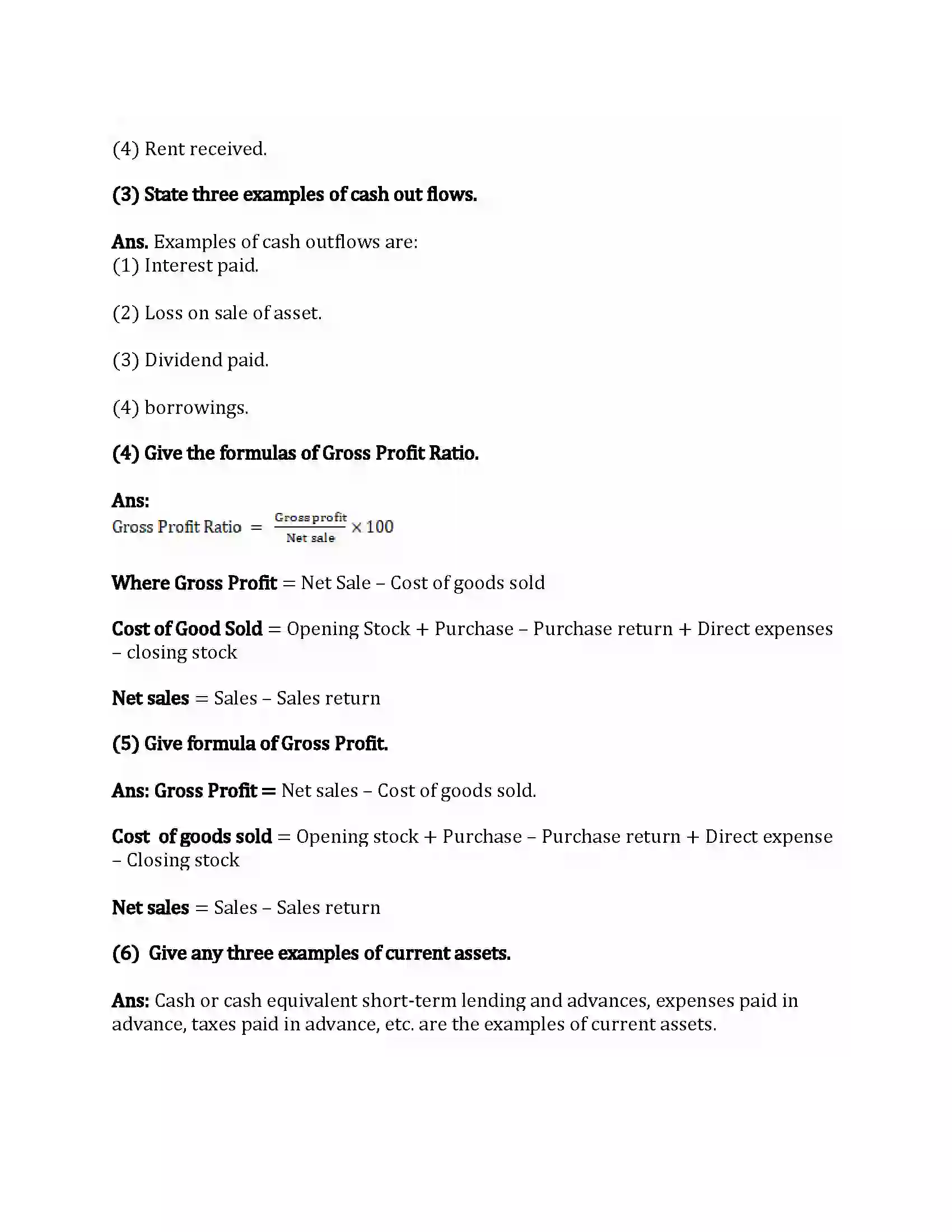 Maharashtra Board Class 12th Book-Keeping & Accountancy Analysis of Financial Statement Revision Note 6