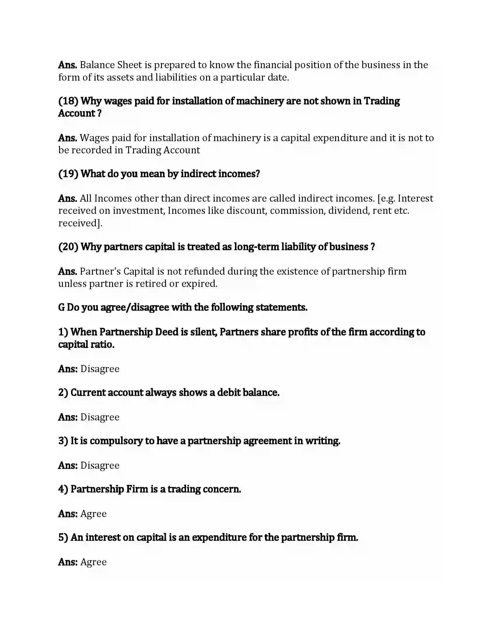 Maharashtra Board Class 12th Book-Keeping & Accountancy Introduction to Partnership and Partnership Final Accounts Revision Note 10