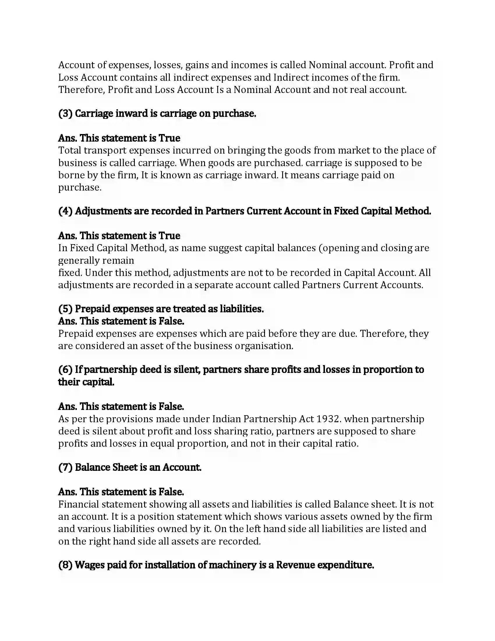 Maharashtra Board Class 12th Book-Keeping & Accountancy Introduction to Partnership and Partnership Final Accounts Revision Note 4