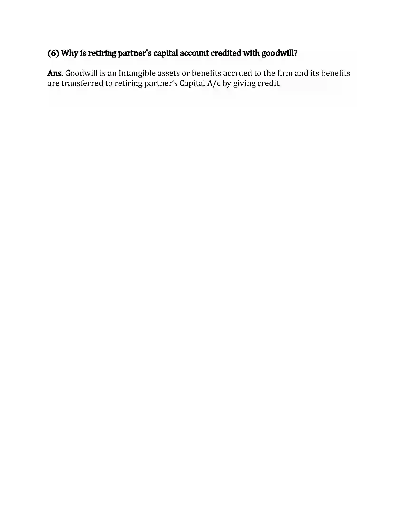 Maharashtra Board Class 12th Book-Keeping & Accountancy Reconstitution of Partnership (Retirement of Partner) Revision Note 5