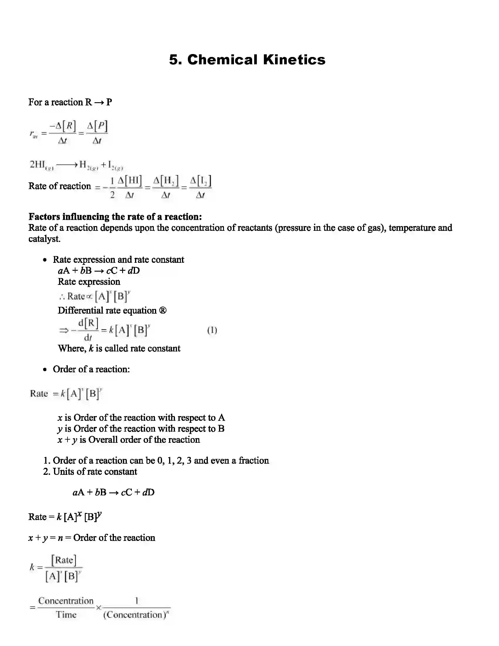 Maharashtra Board Class 12th Chemistry Chemical Kinetics Revision Note 1