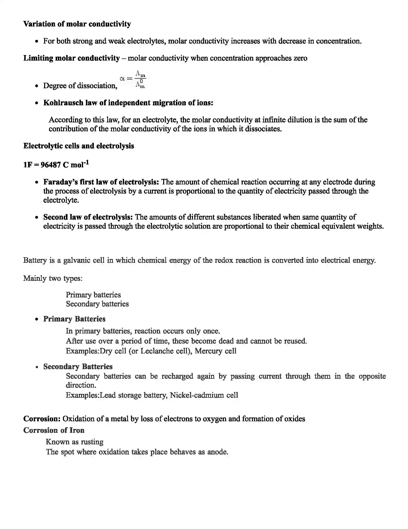 Maharashtra Board Class 12th Chemistry Electrochemistry Revision Note 3