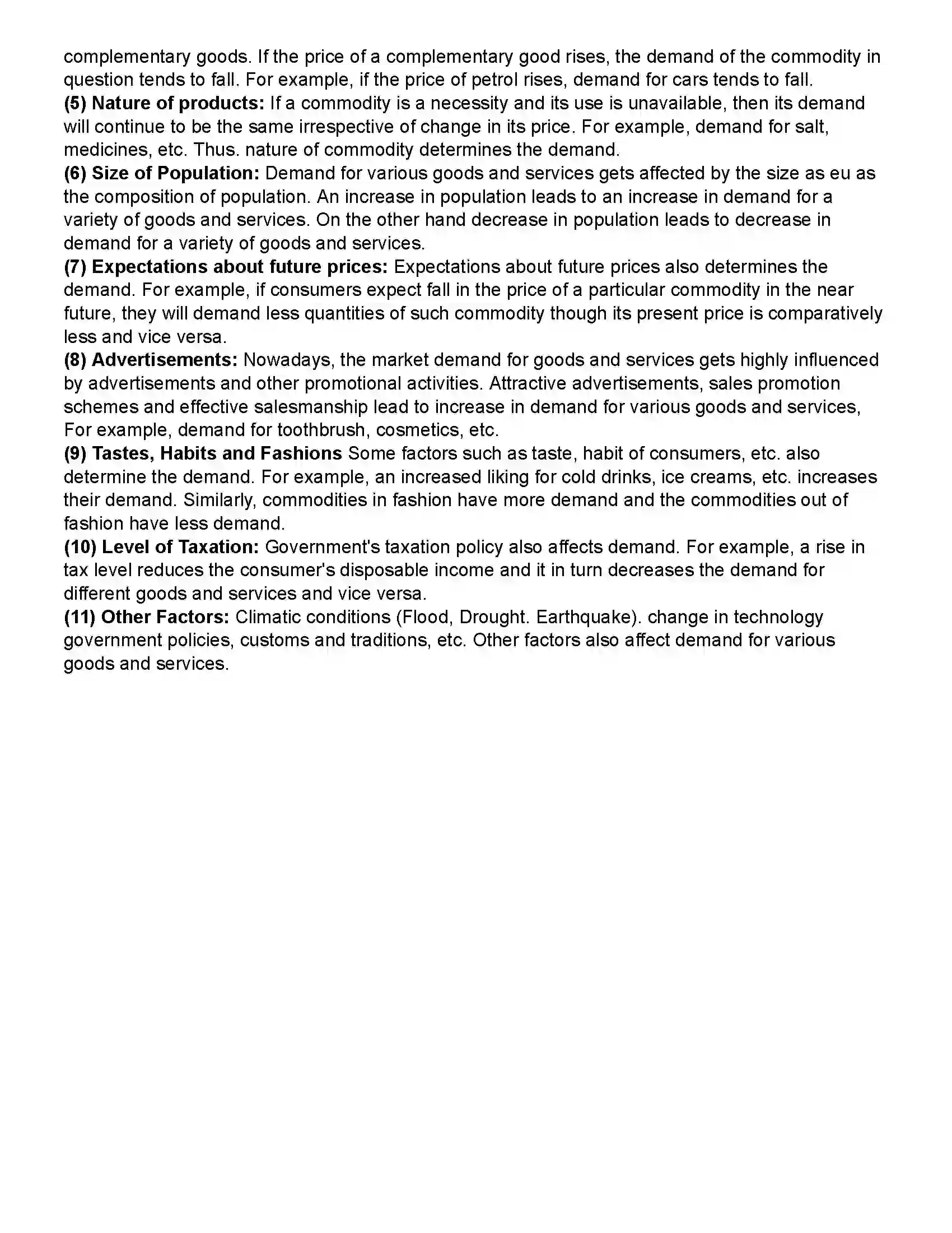 Maharashtra Board Class 12th Economics Demand Analysis Revision Note 7