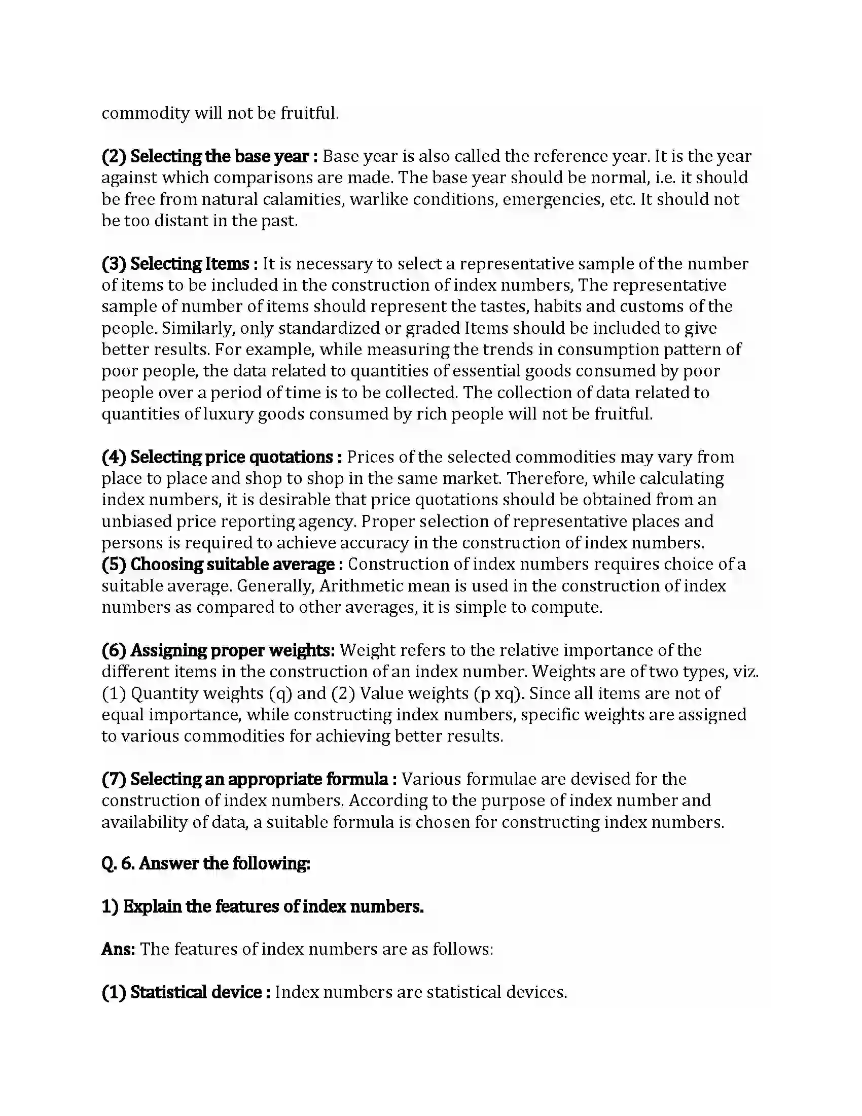 Maharashtra Board Class 12th Economics Index Numbers Revision Note 10