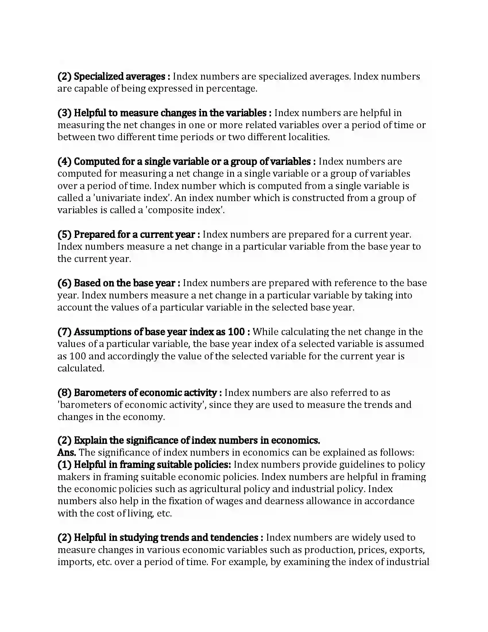 Maharashtra Board Class 12th Economics Index Numbers Revision Note 11