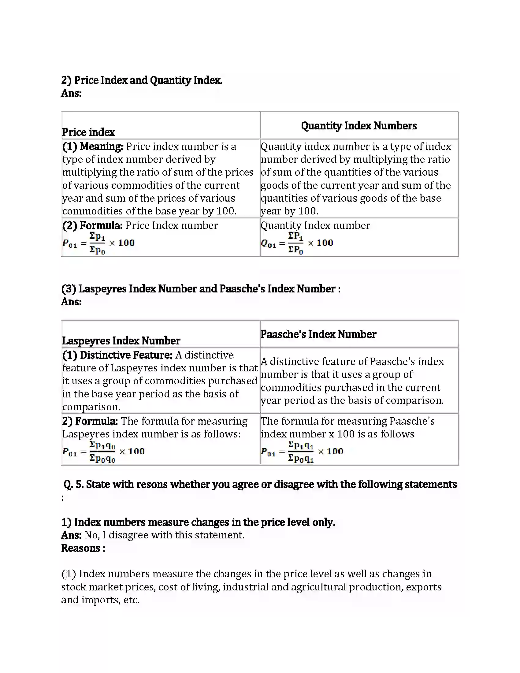 Maharashtra Board Class 12th Economics Index Numbers Revision Note 6