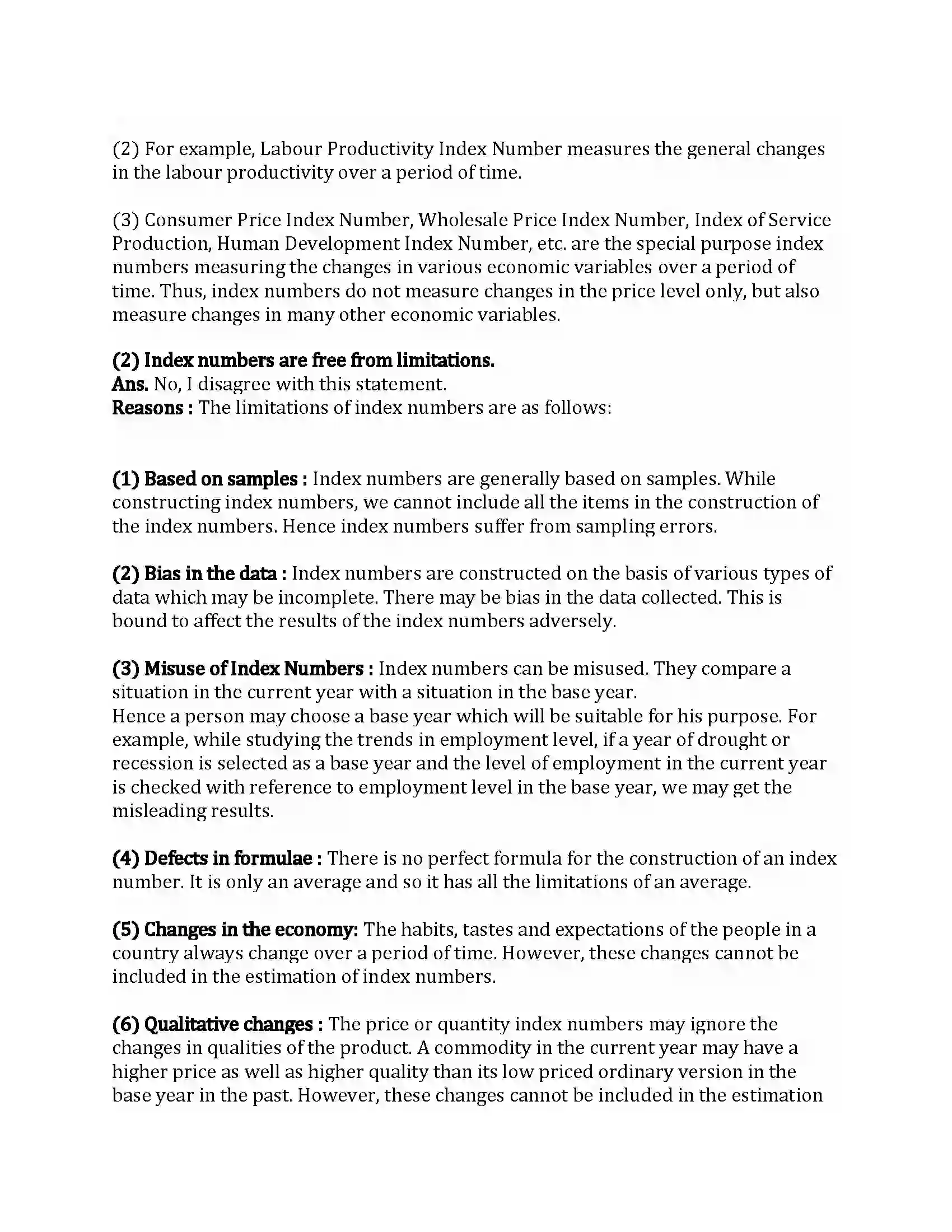 Maharashtra Board Class 12th Economics Index Numbers Revision Note 7