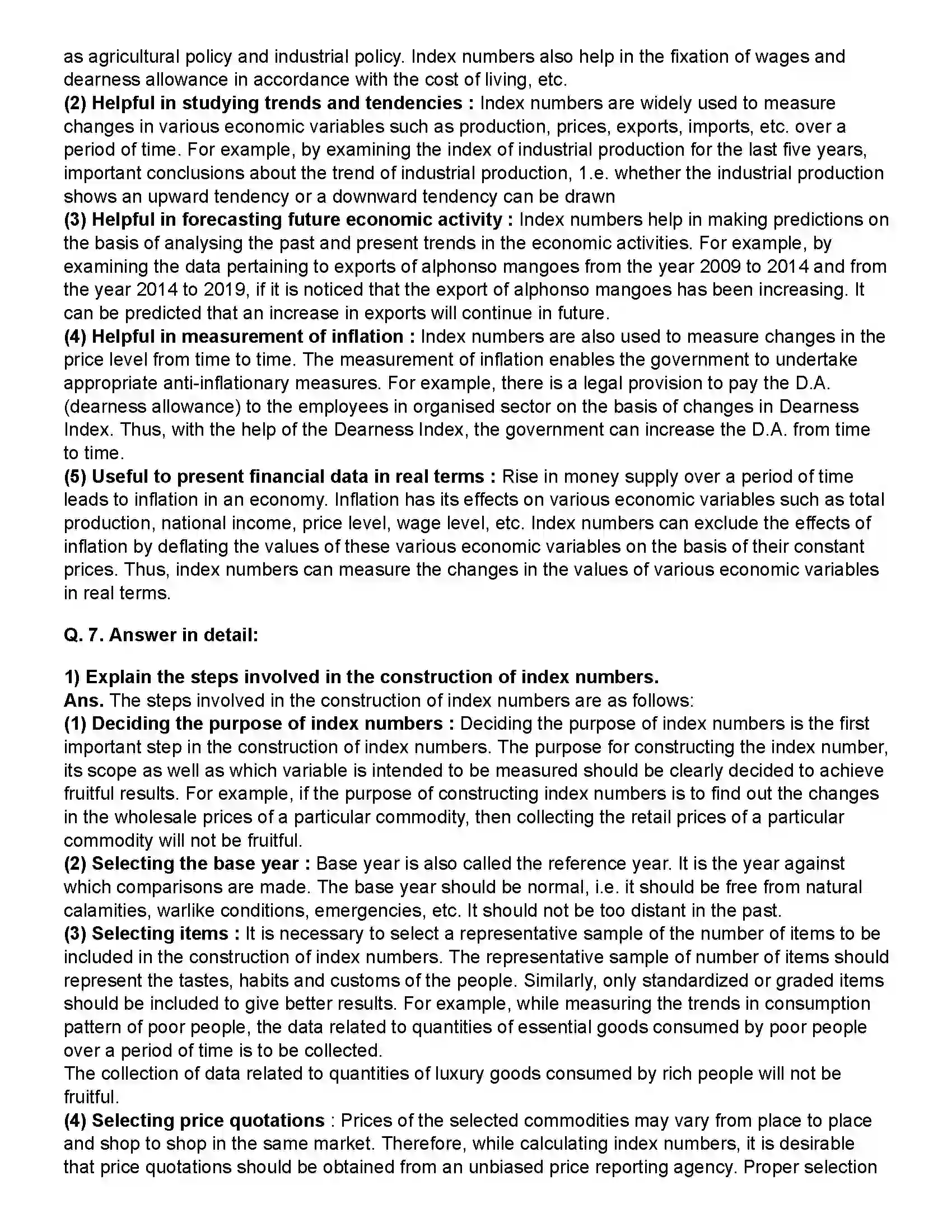 Maharashtra Board Class 12th Economics Index Numbers Revision Note 10