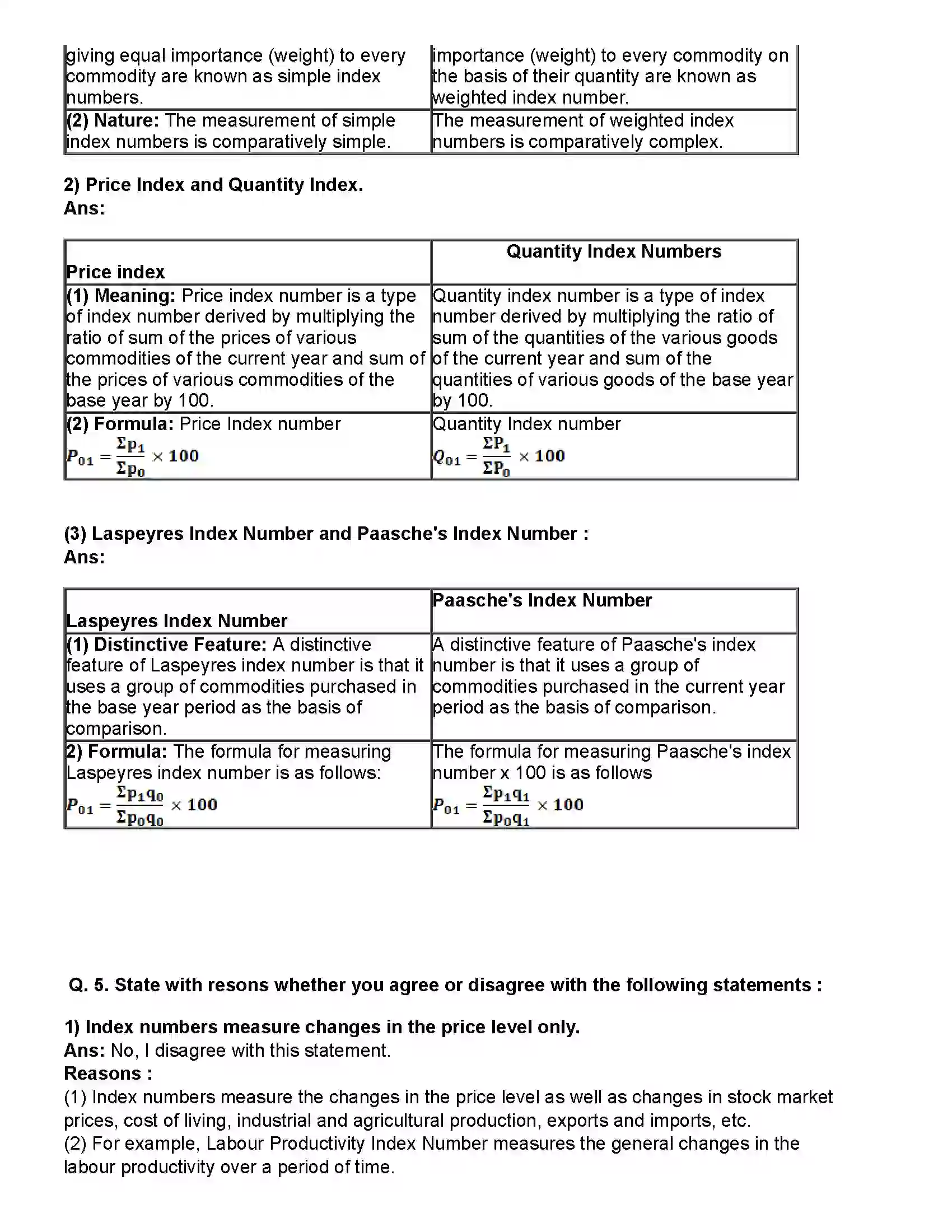 Maharashtra Board Class 12th Economics Index Numbers Revision Note 6