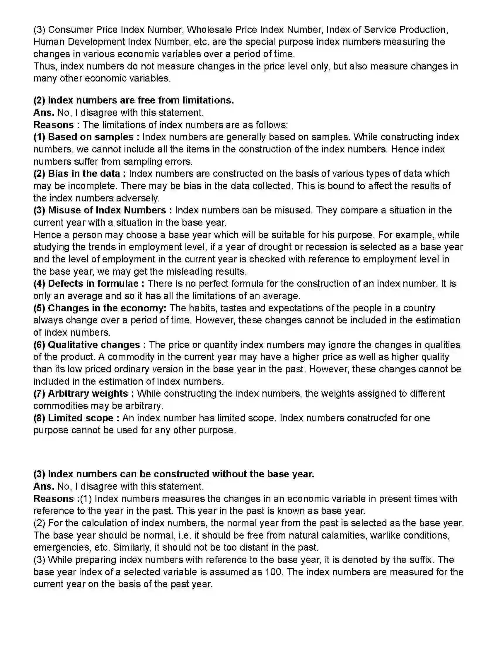 Maharashtra Board Class 12th Economics Index Numbers Revision Note 7