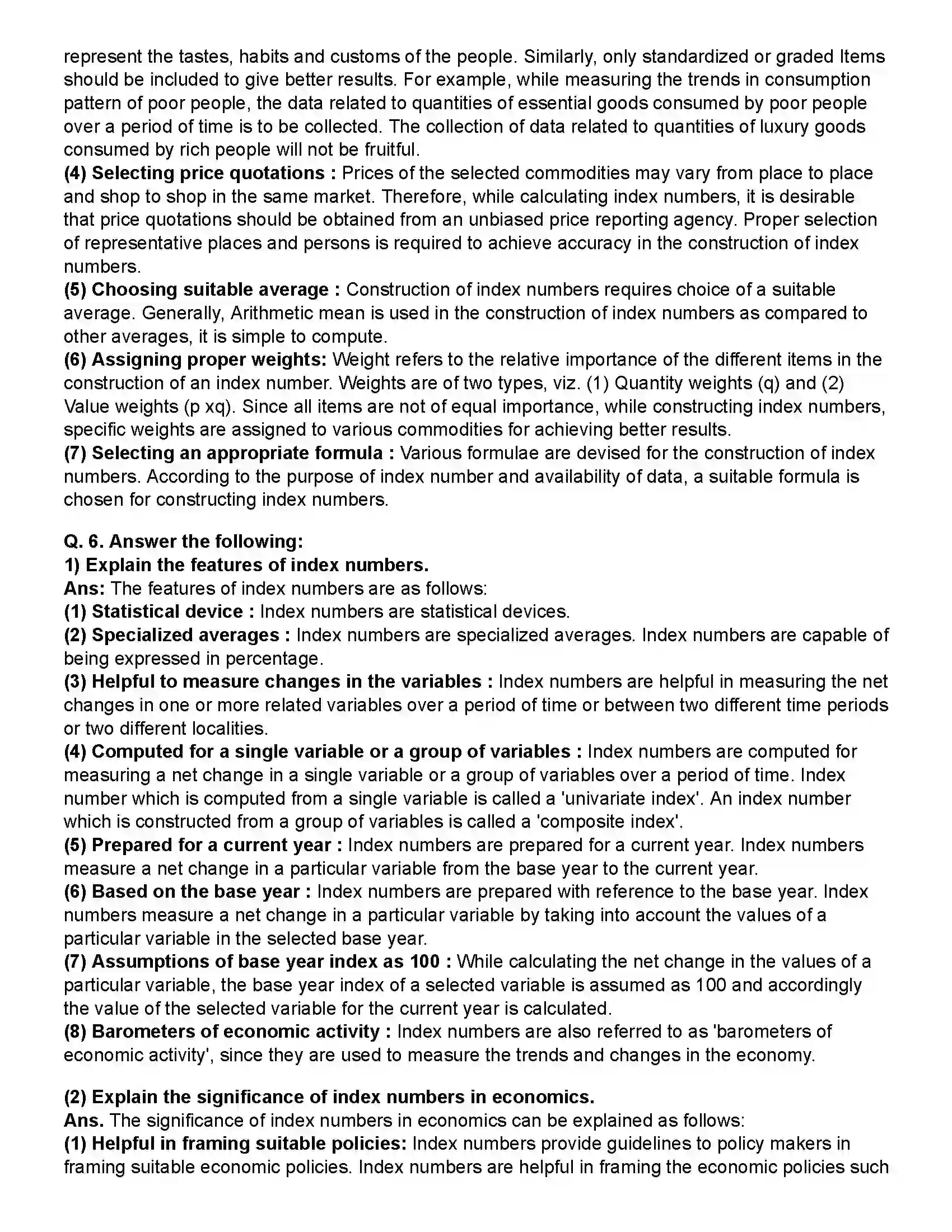 Maharashtra Board Class 12th Economics Index Numbers Revision Note 9