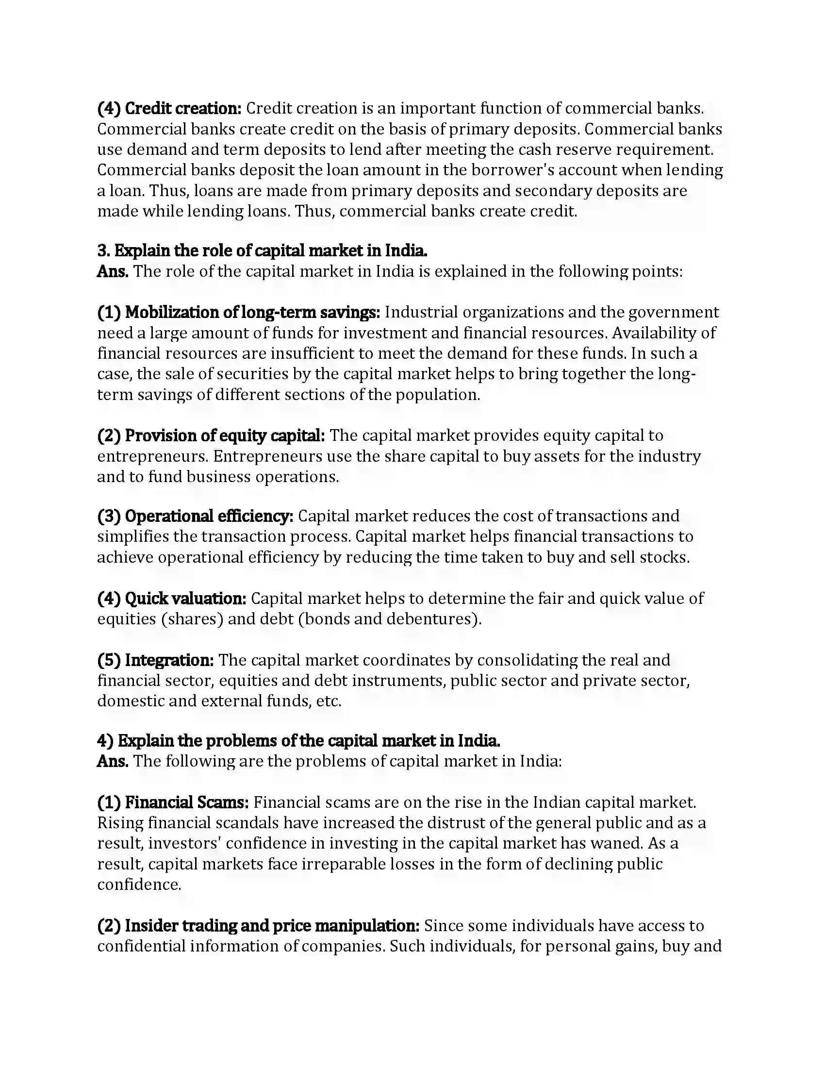 Maharashtra Board Class 12th Economics Money Market and Capital Market in India Revision Note 7