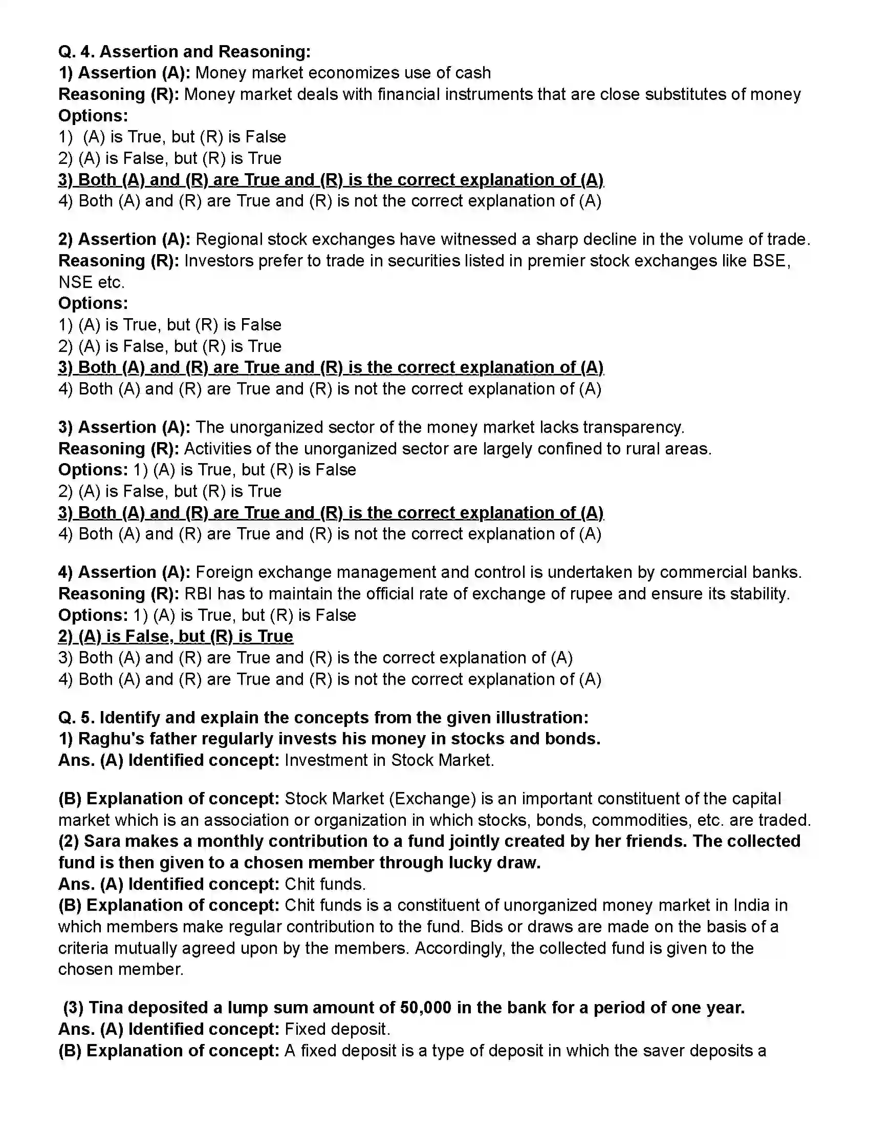 Maharashtra Board Class 12th Economics Money Market & Capital Market in India Revision Note 2