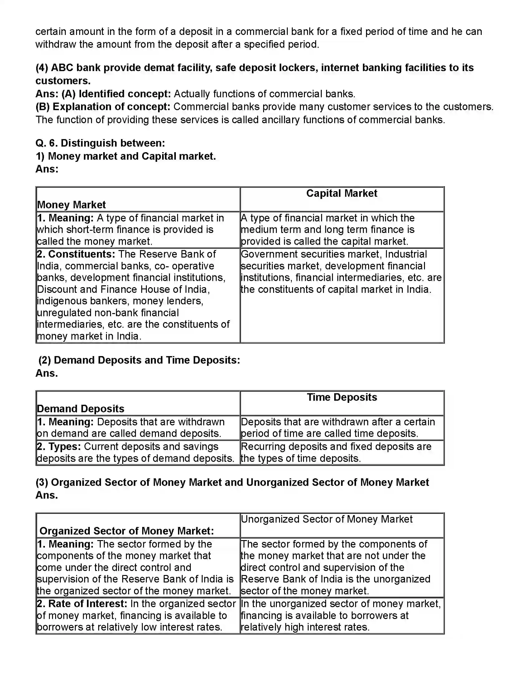 Maharashtra Board Class 12th Economics Money Market & Capital Market in India Revision Note 3