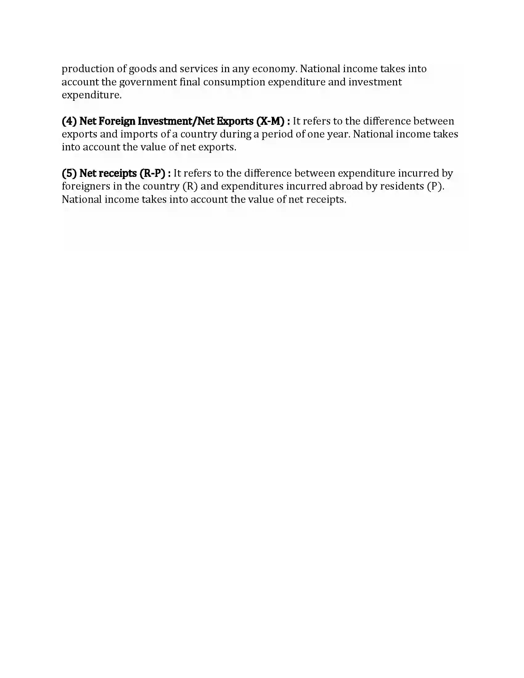 Maharashtra Board Class 12th Economics National Income Revision Note 10