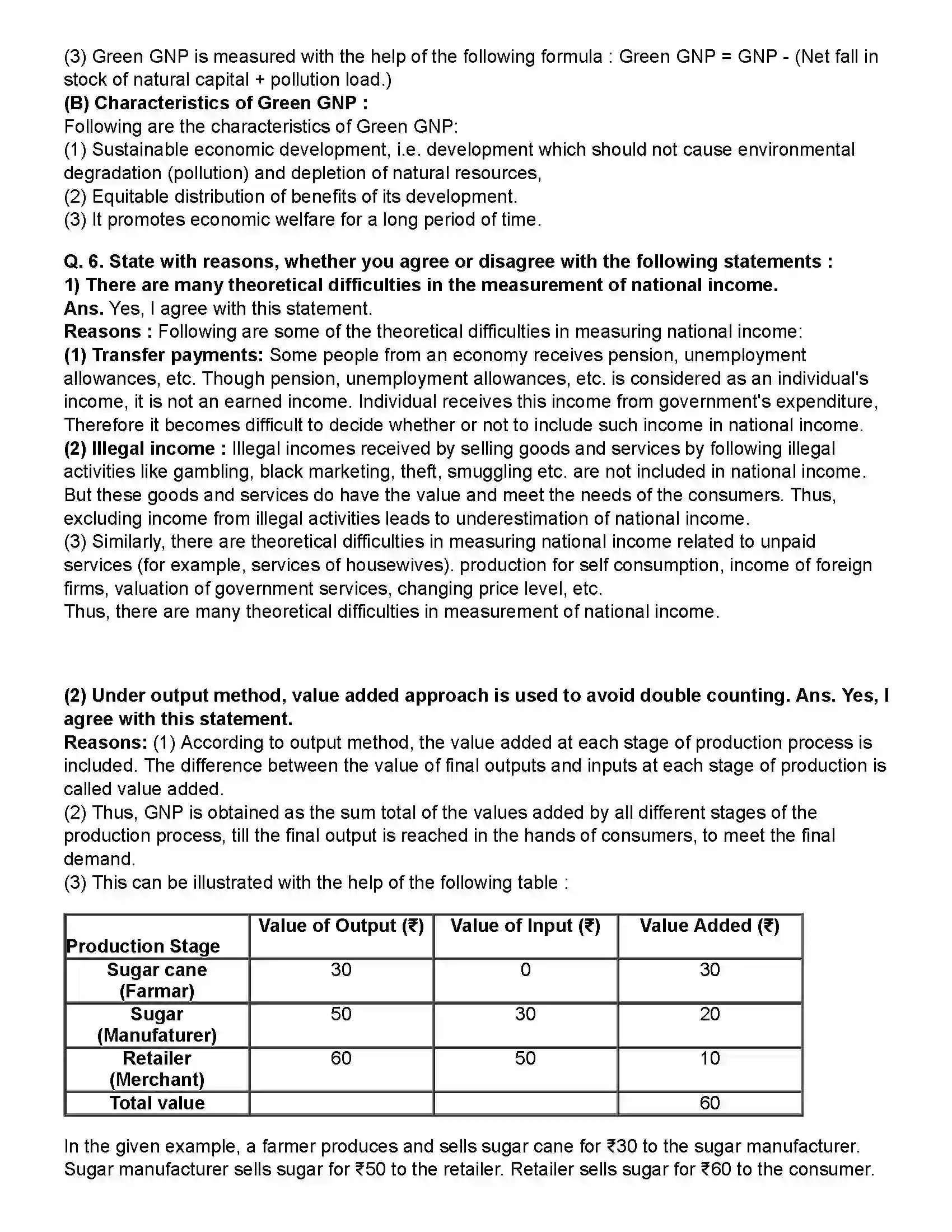 Maharashtra Board Class 12th Economics National Income Revision Note 5
