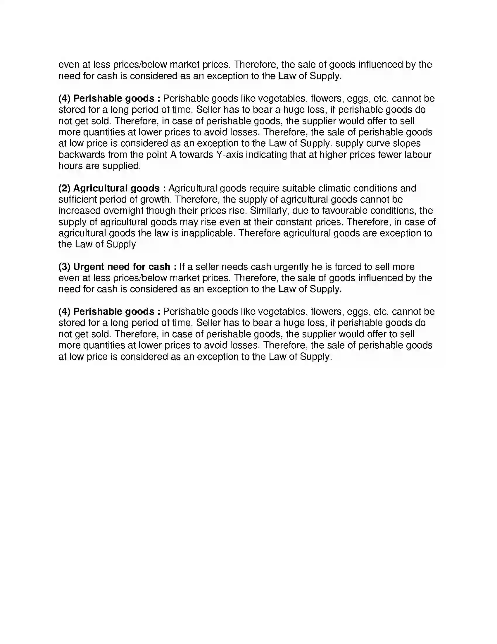 Maharashtra Board Class 12th Economics Supply Analysis Revision Note 8