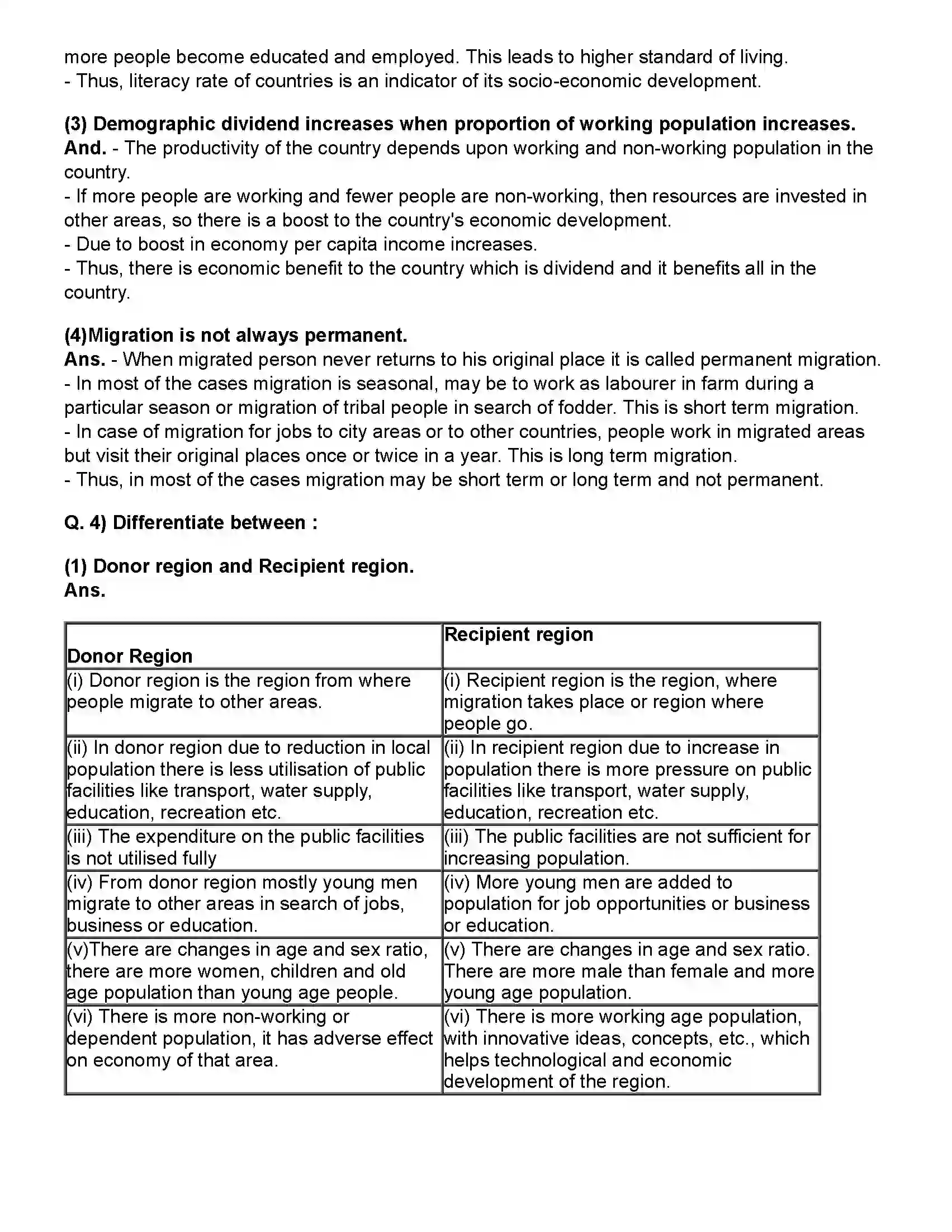 Maharashtra Board Class 12th Geography Population - Part 2 Revision Note 3