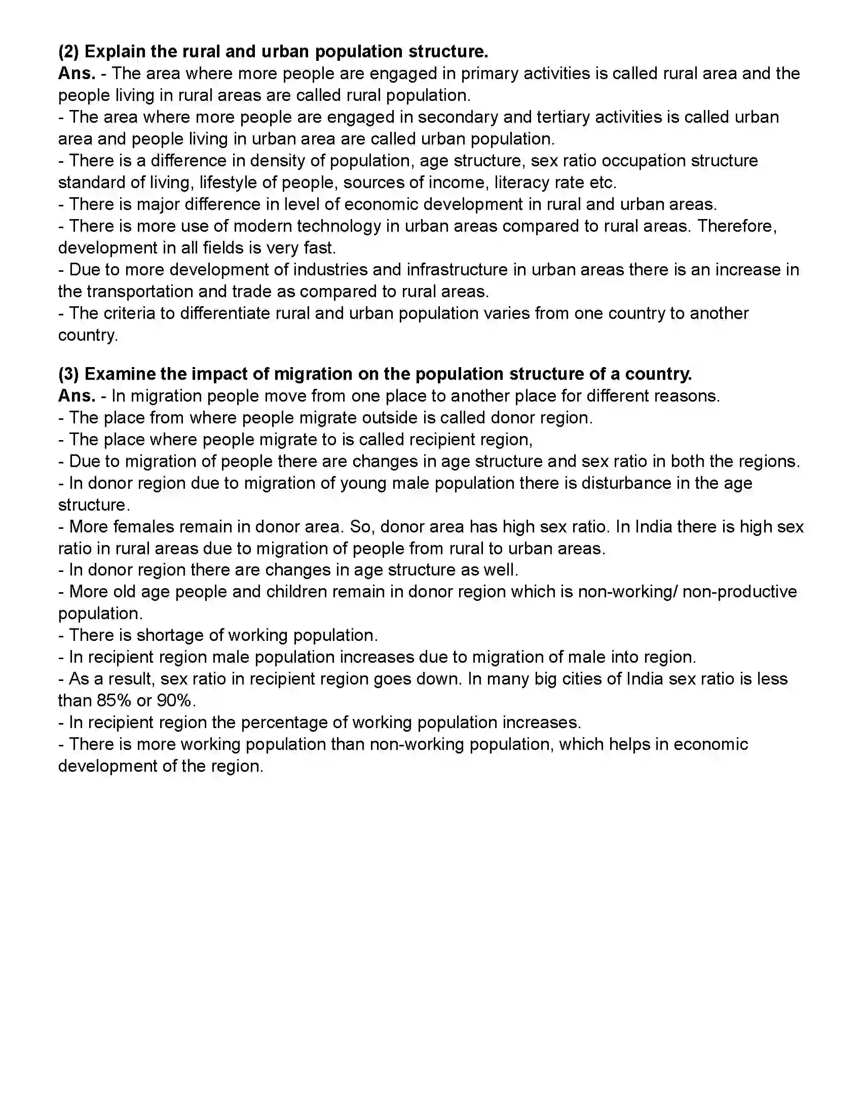 Maharashtra Board Class 12th Geography Population - Part 2 Revision Note 5