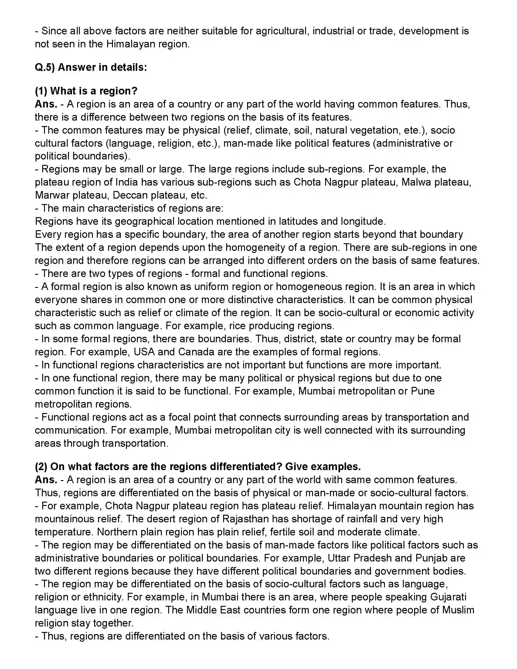 Maharashtra Board Class 12th Geography Reginal and Regional Development Revision Note 4