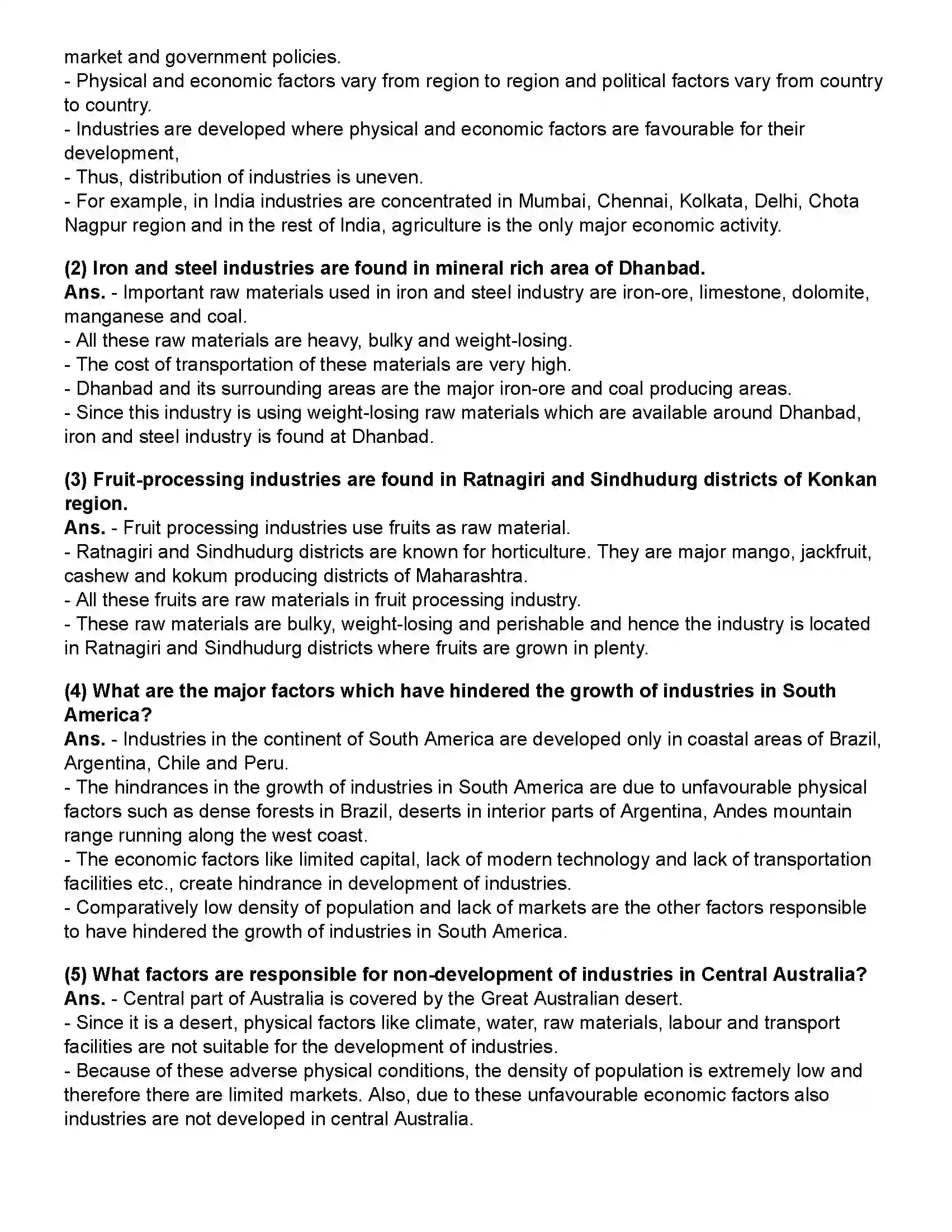 Maharashtra Board Class 12th Geography Second Economic Activities Revision Note 2