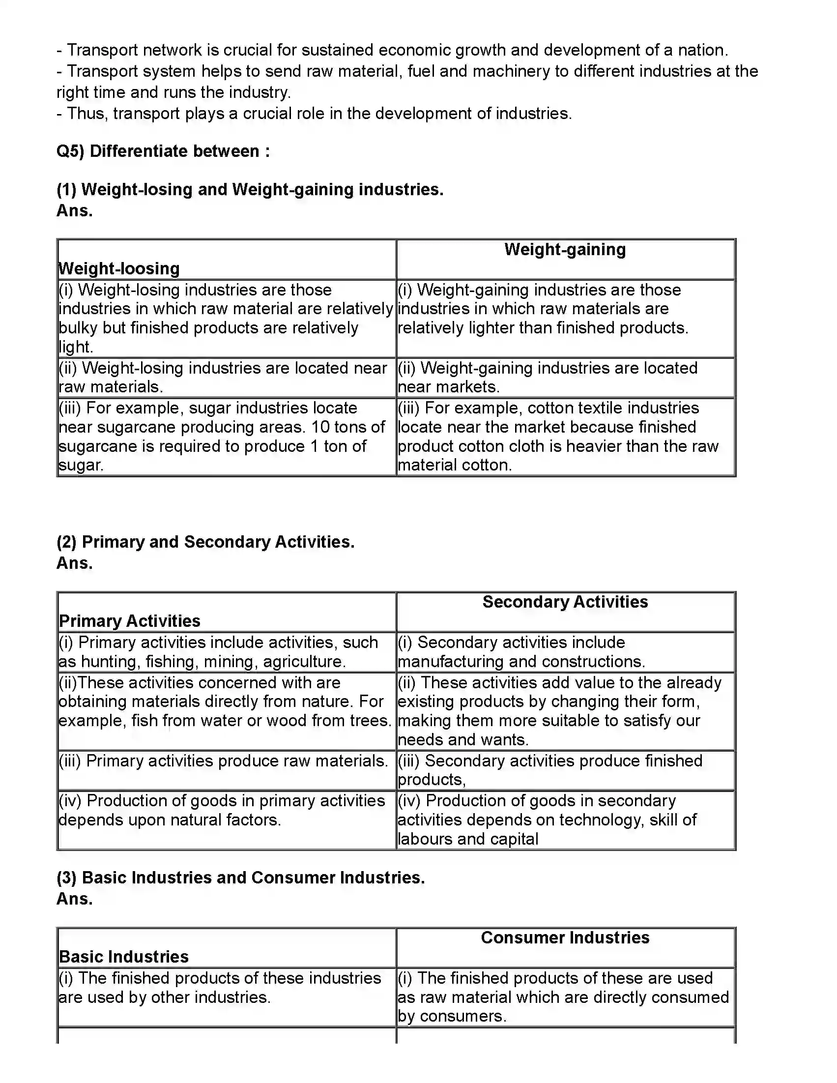 Maharashtra Board Class 12th Geography Second Economic Activities Revision Note 4