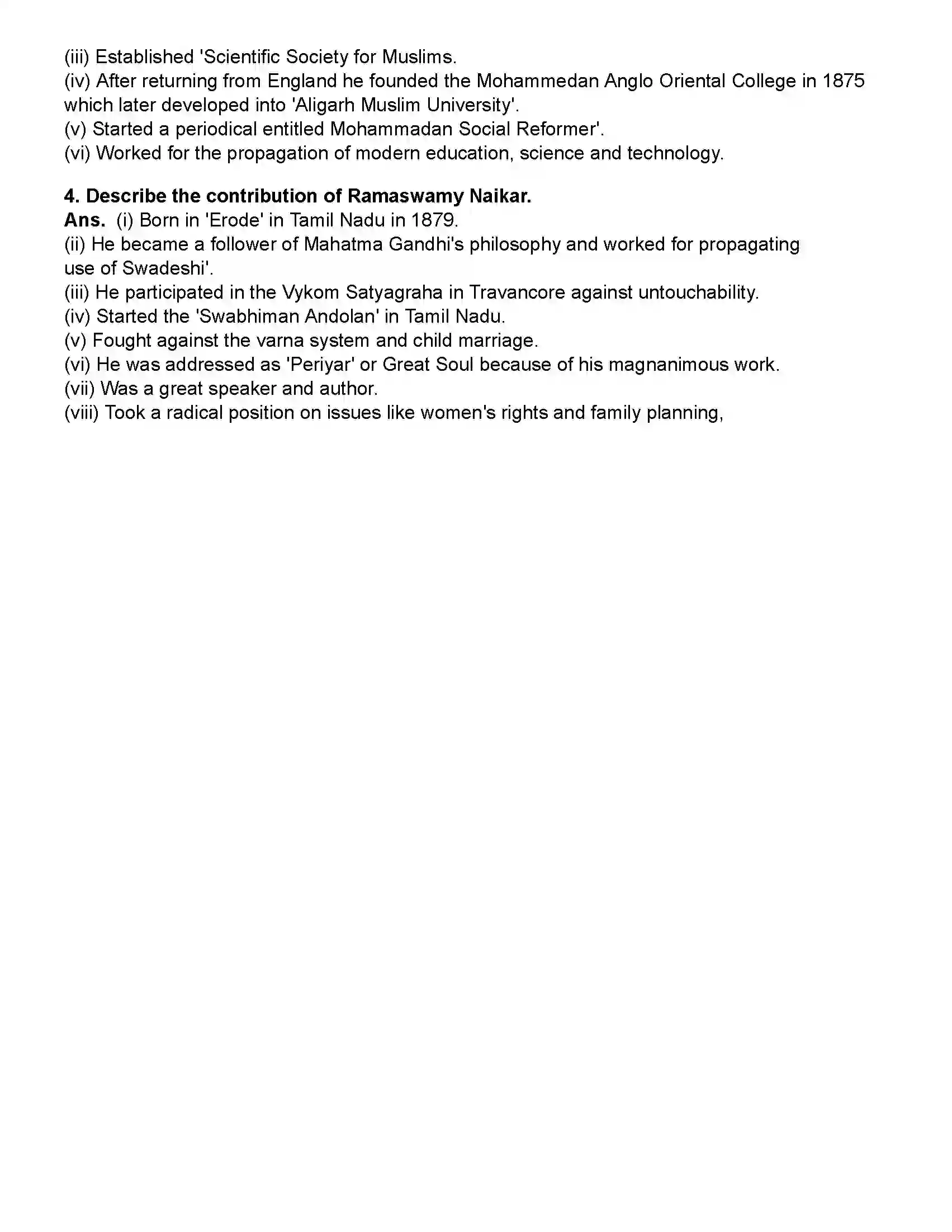 Maharashtra Board Class 12th History India - Social and Religious Reforms Revision Note 3