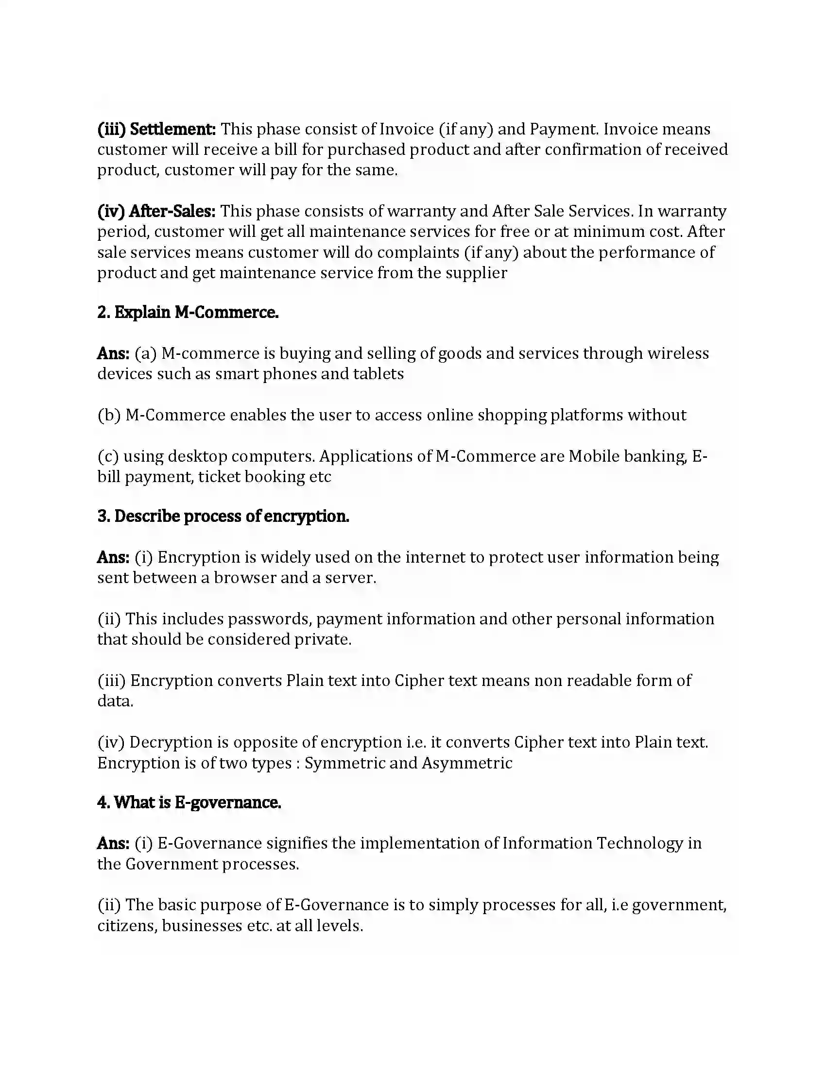 Maharashtra Board Class 12th Infromation Technology E-Commerce and E-Governance Revision Note 4