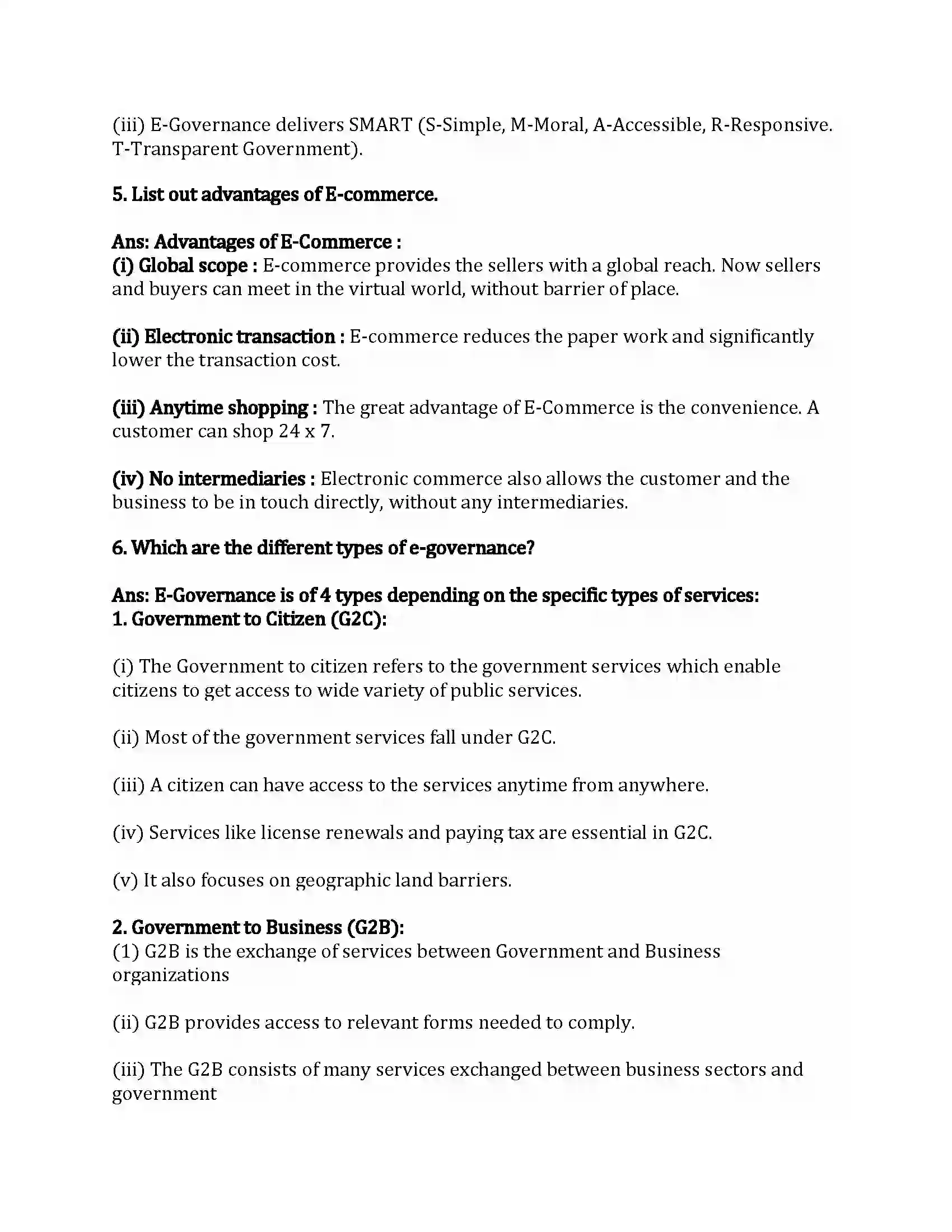 Maharashtra Board Class 12th Infromation Technology E-Commerce and E-Governance Revision Note 5
