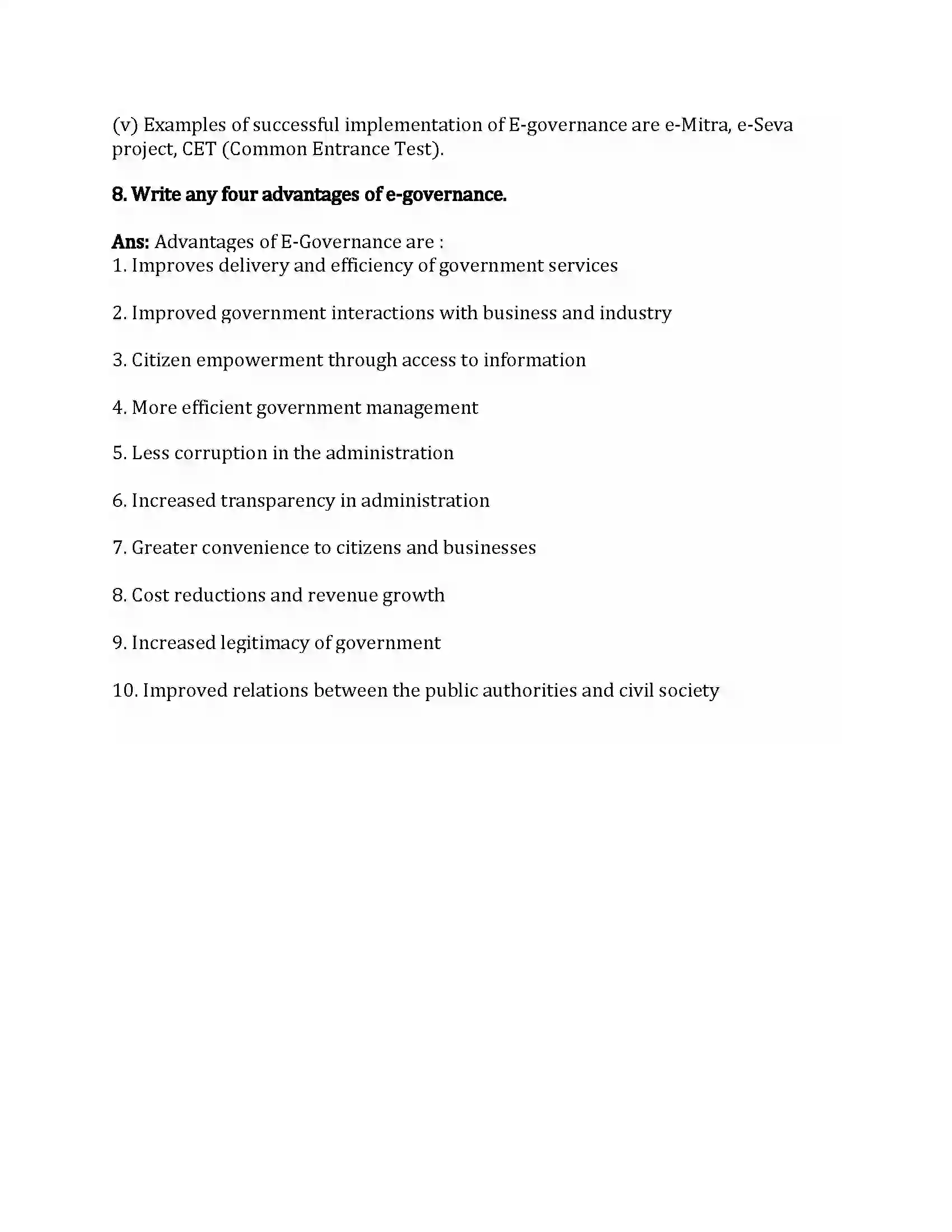 Maharashtra Board Class 12th Infromation Technology E-Commerce and E-Governance Revision Note 7