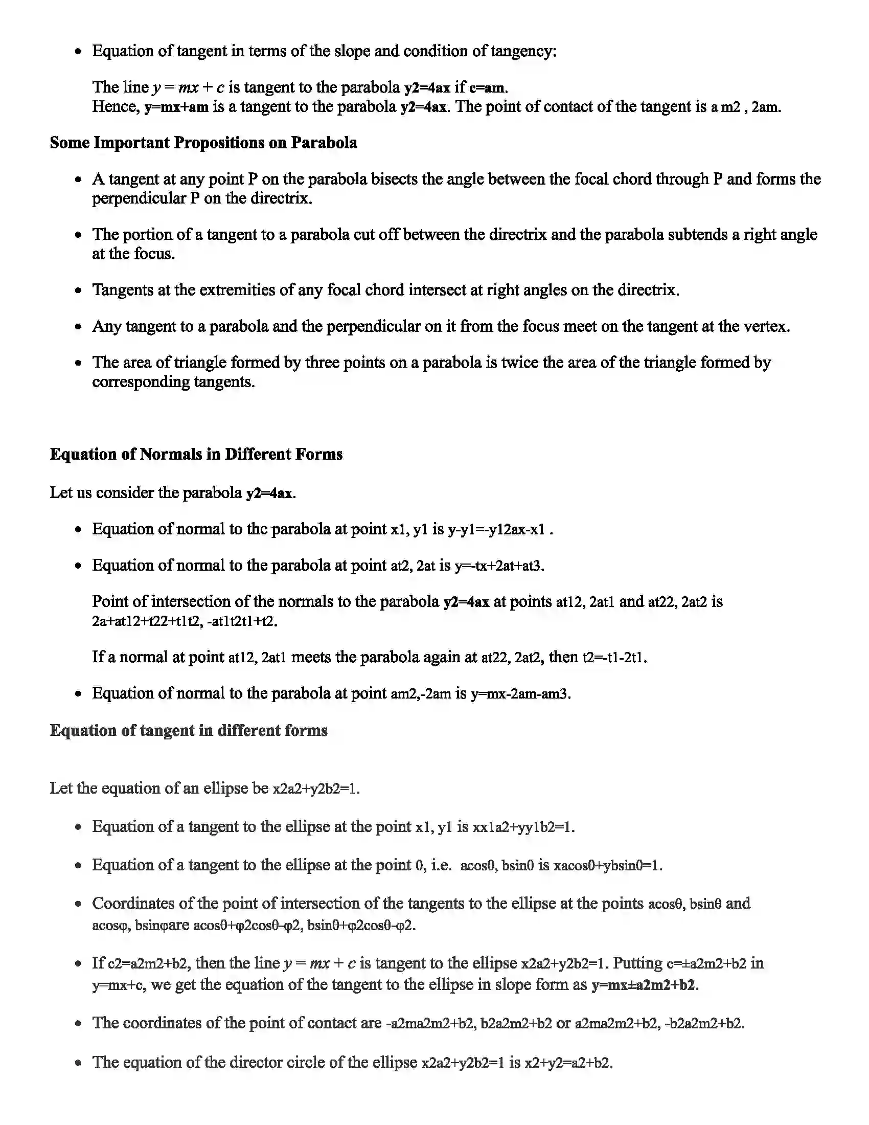 Maharashtra Board Class 12th Mathematics Part - I Conics Revision Note 3
