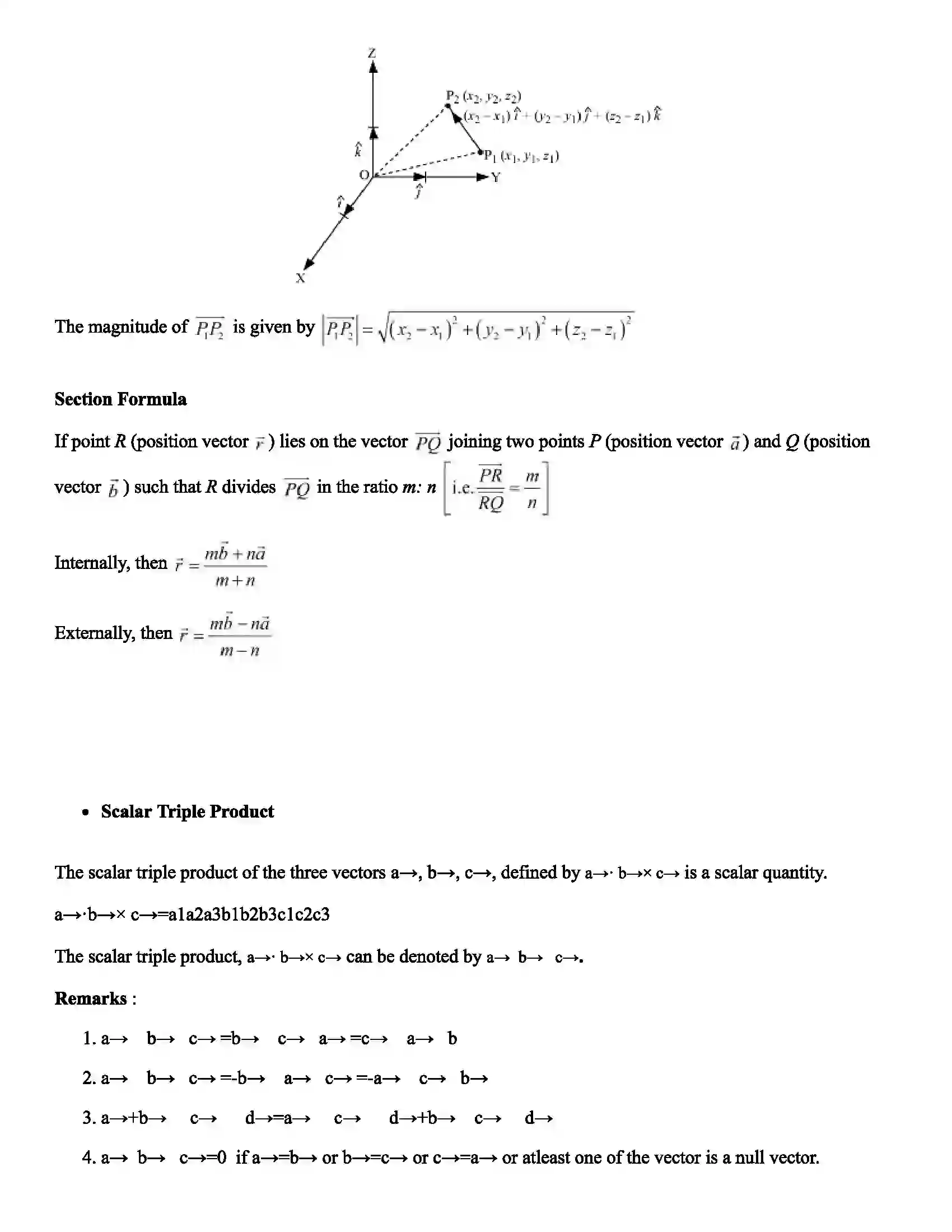 Maharashtra Board Class 12th Mathematics Part - I Vectors Revision Note 2