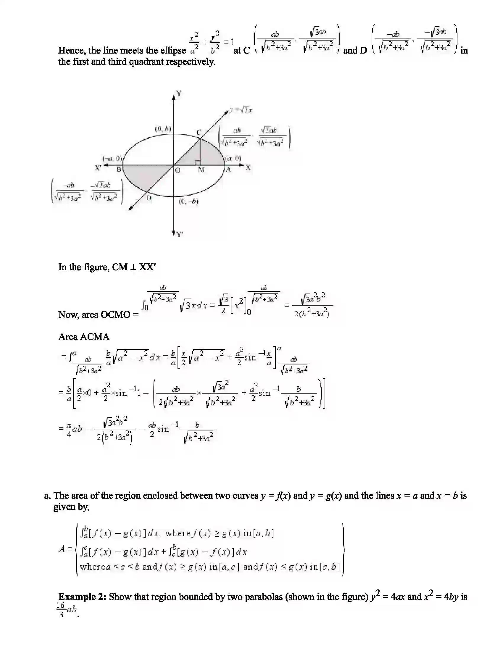 Maharashtra Board Class 12th Mathematics Part - II Application of Definite Integral Revision Note 2