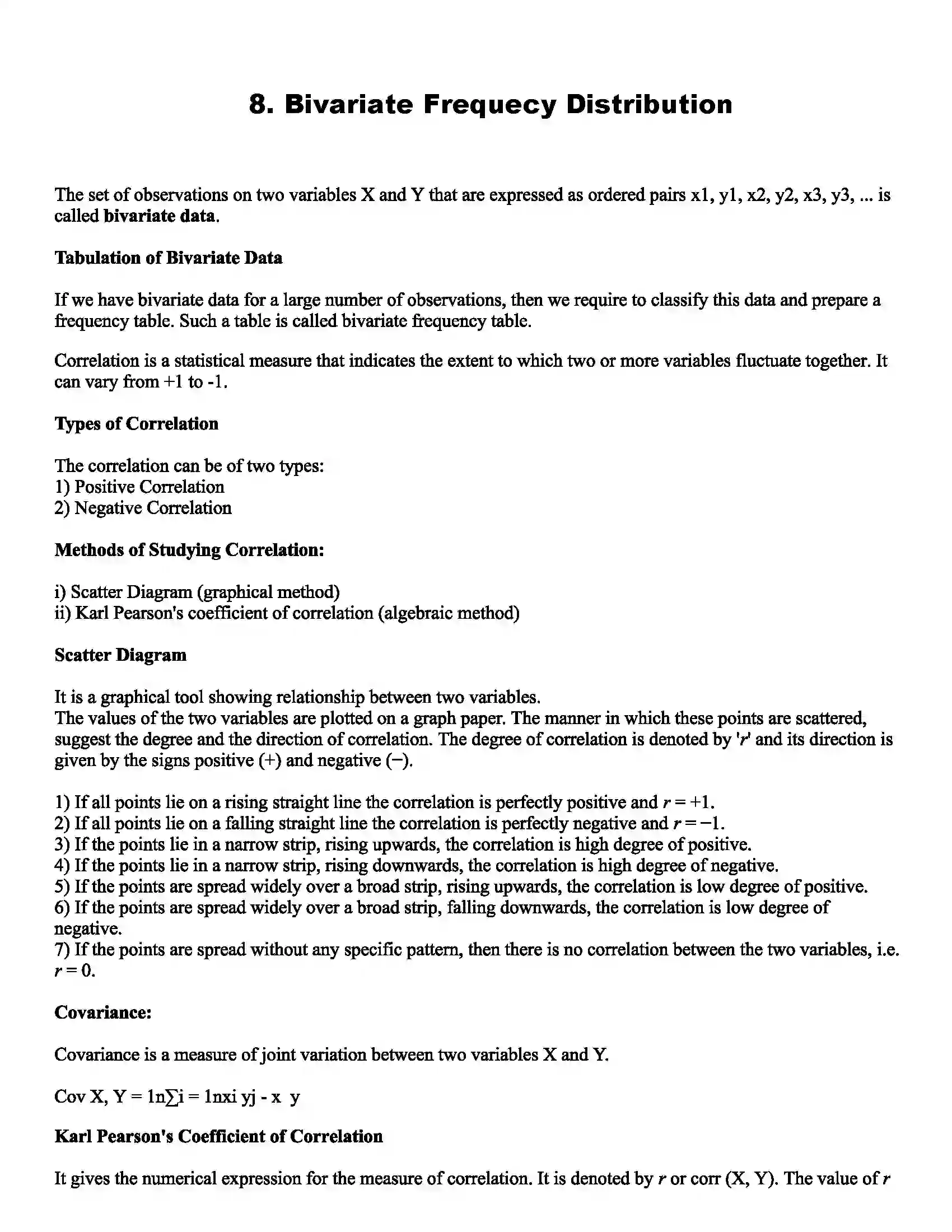Maharashtra Board Class 12th Mathematics Part - II Bivariate Frequecy Distribution Revision Note 1