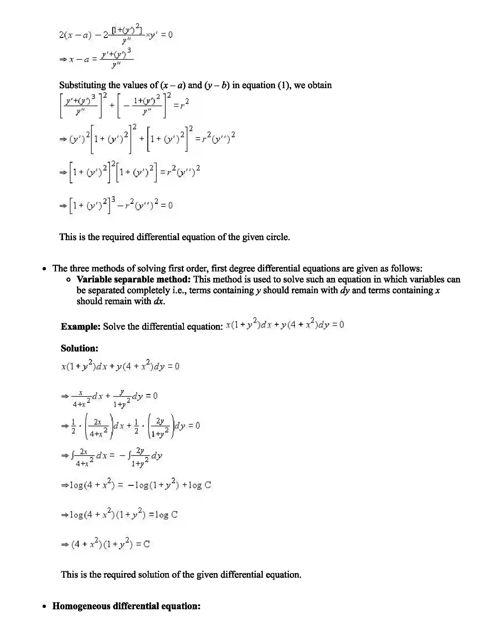 Maharashtra Board Class 12th Mathematics Part - II Differential Equations Revision Note 3