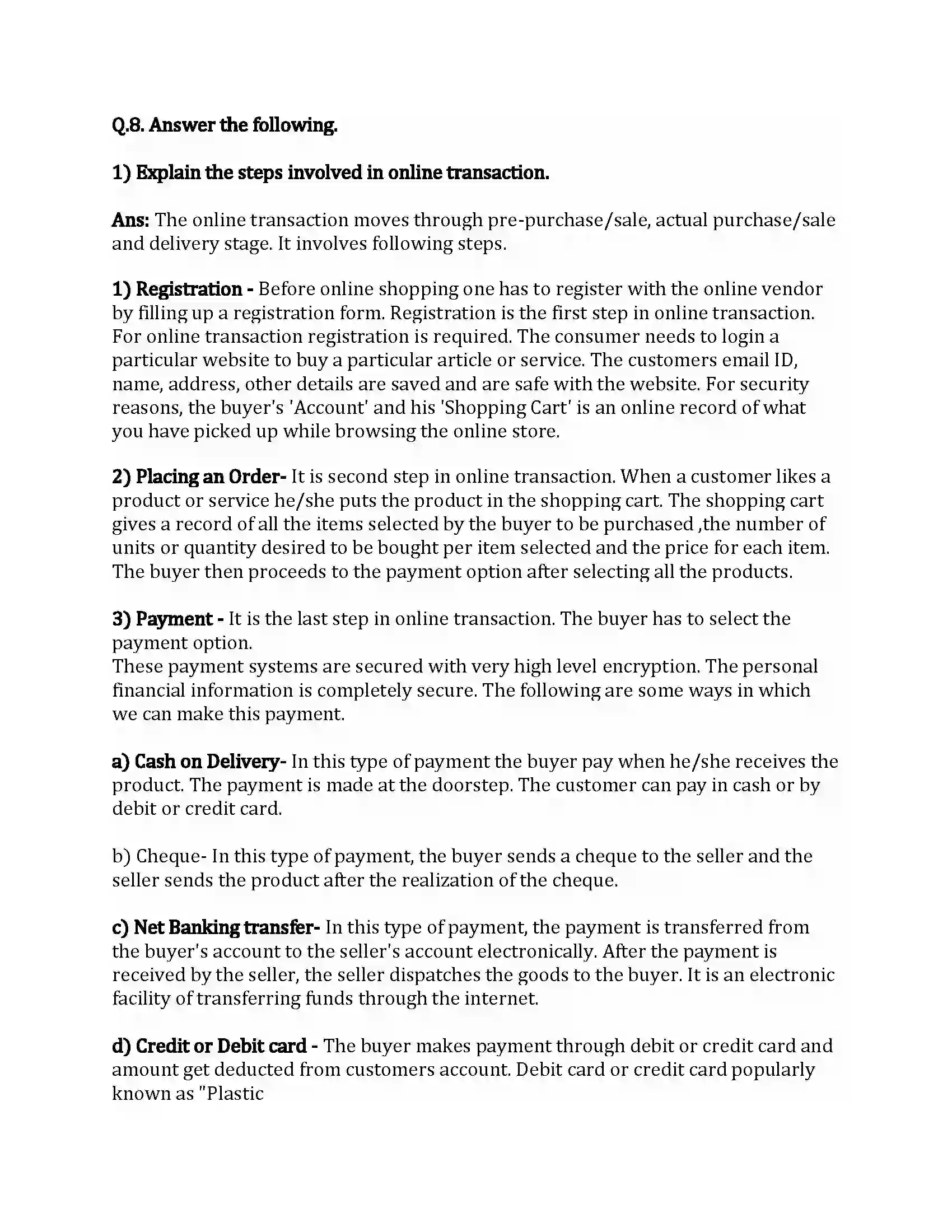Maharashtra Board Class 12th Organization of Commerce & Management Emerging Modes of Business Revision Note 18