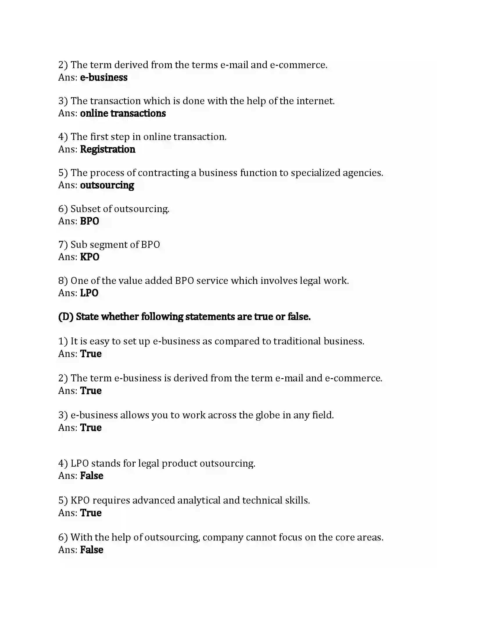Maharashtra Board Class 12th Organization of Commerce & Management Emerging Modes of Business Revision Note 2